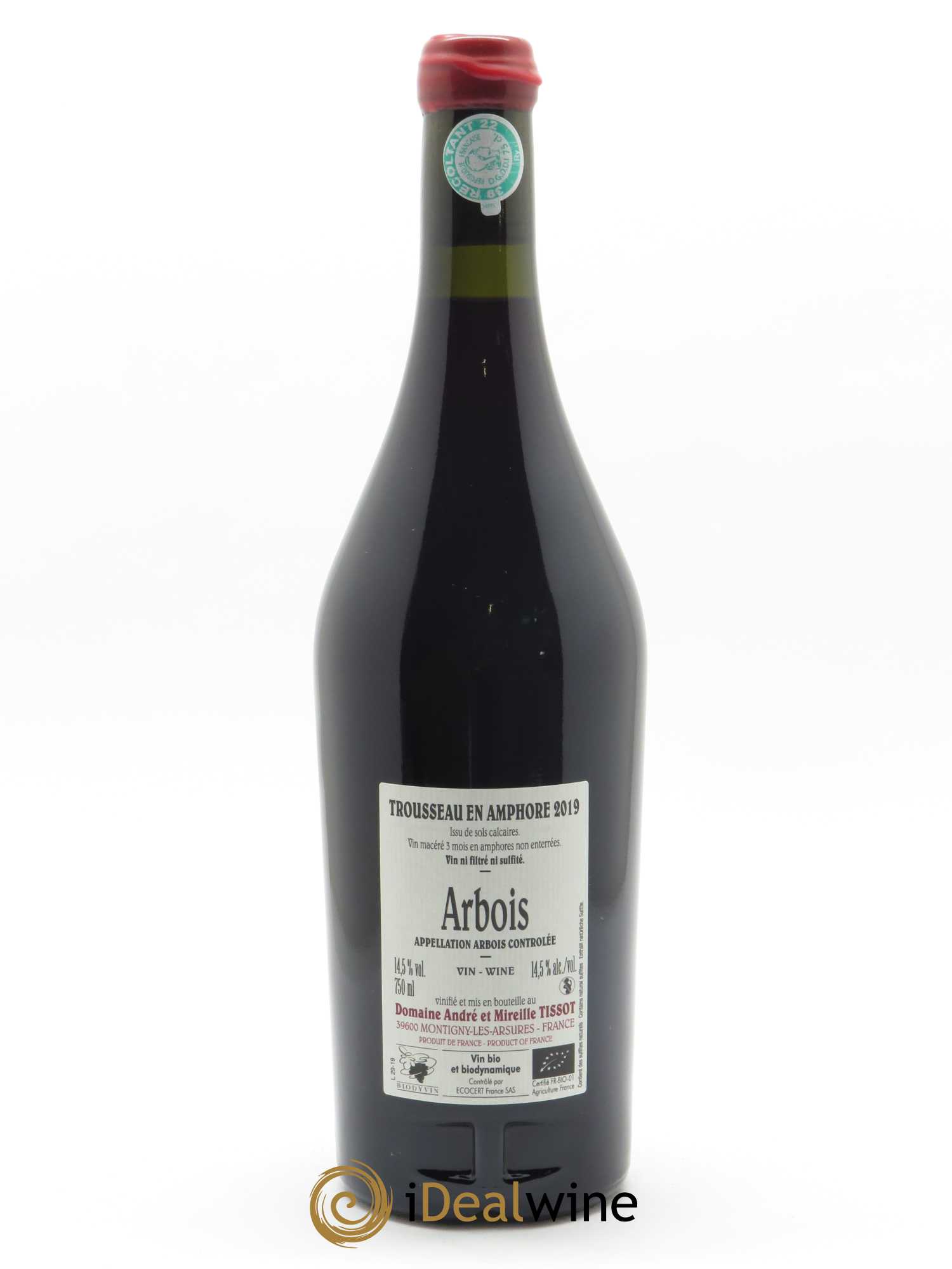 Arbois Trousseau Amphore Bénédicte et Stéphane Tissot 2019 - Lot de 1 bouteille - 1