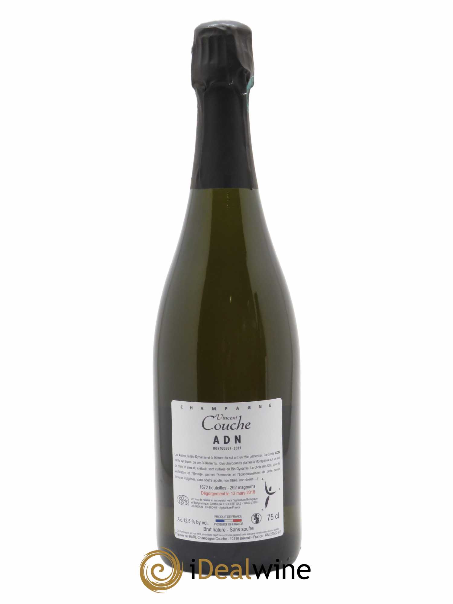 Chardonnay de Montgueux Blanc de Blancs Extra-Brut Vincent Couche 2009 - Lot de 1 bouteille - 1