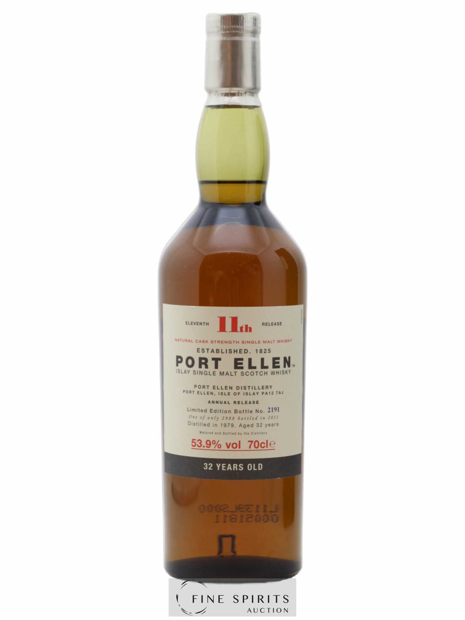 Port Ellen 32 years 1979 Of. 11th Release Natural Cask Strength - One of 2988 - bottled 2011 Limited Edition - Lot de 1 bouteille - 1