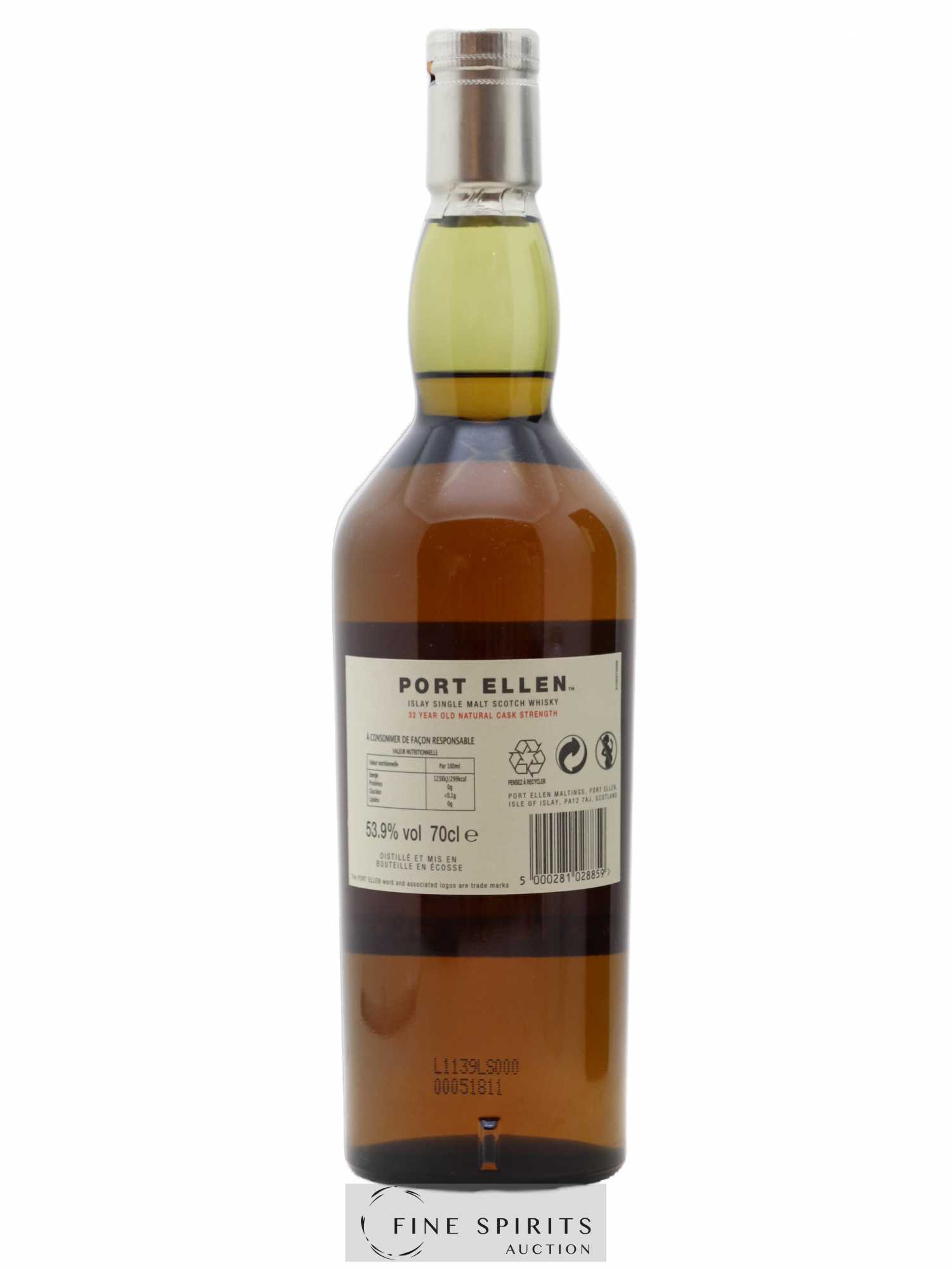 Port Ellen 32 years 1979 Of. 11th Release Natural Cask Strength - One of 2988 - bottled 2011 Limited Edition - Lot de 1 bouteille - 2