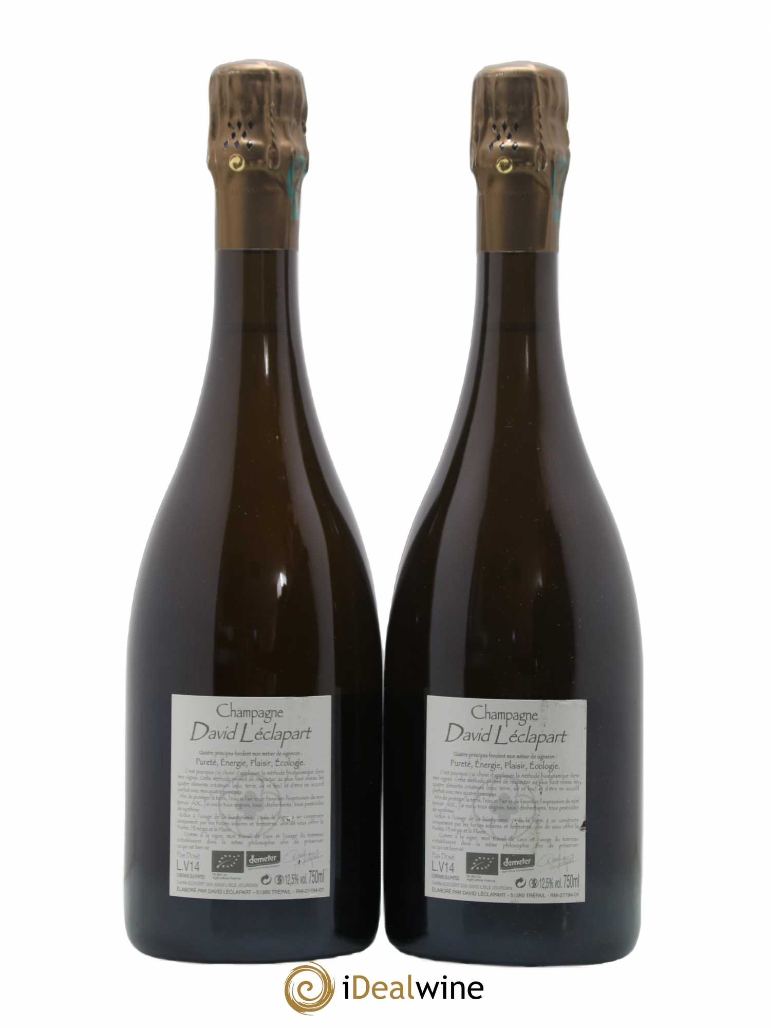 L'Apôtre Blanc de Blancs 1er Cru Extra-Brut David Leclapart 2014 - Lot de 2 bouteilles - 1