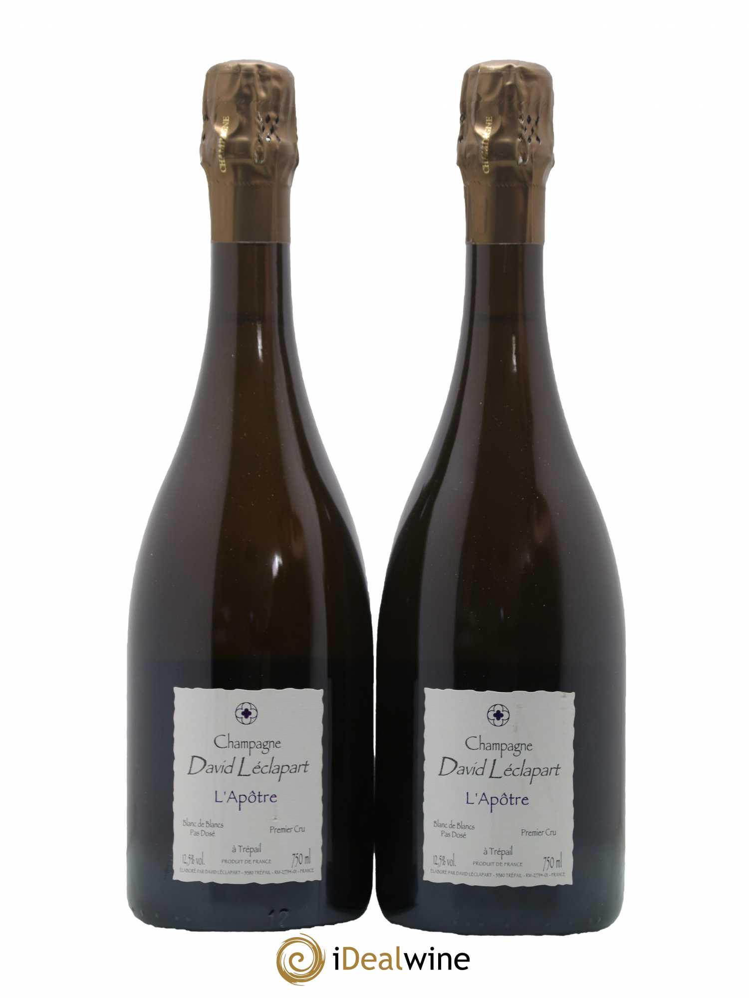 L'Apôtre Blanc de Blancs 1er Cru Extra-Brut David Leclapart 2014 - Lot de 2 bouteilles - 0