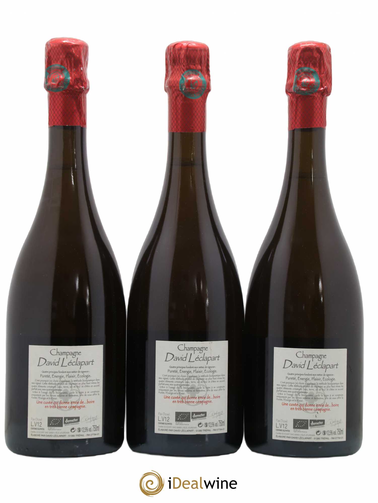 Champagne Aphrodisiaque David Leclapart 2012 - Posten von 3 Flaschen - 1