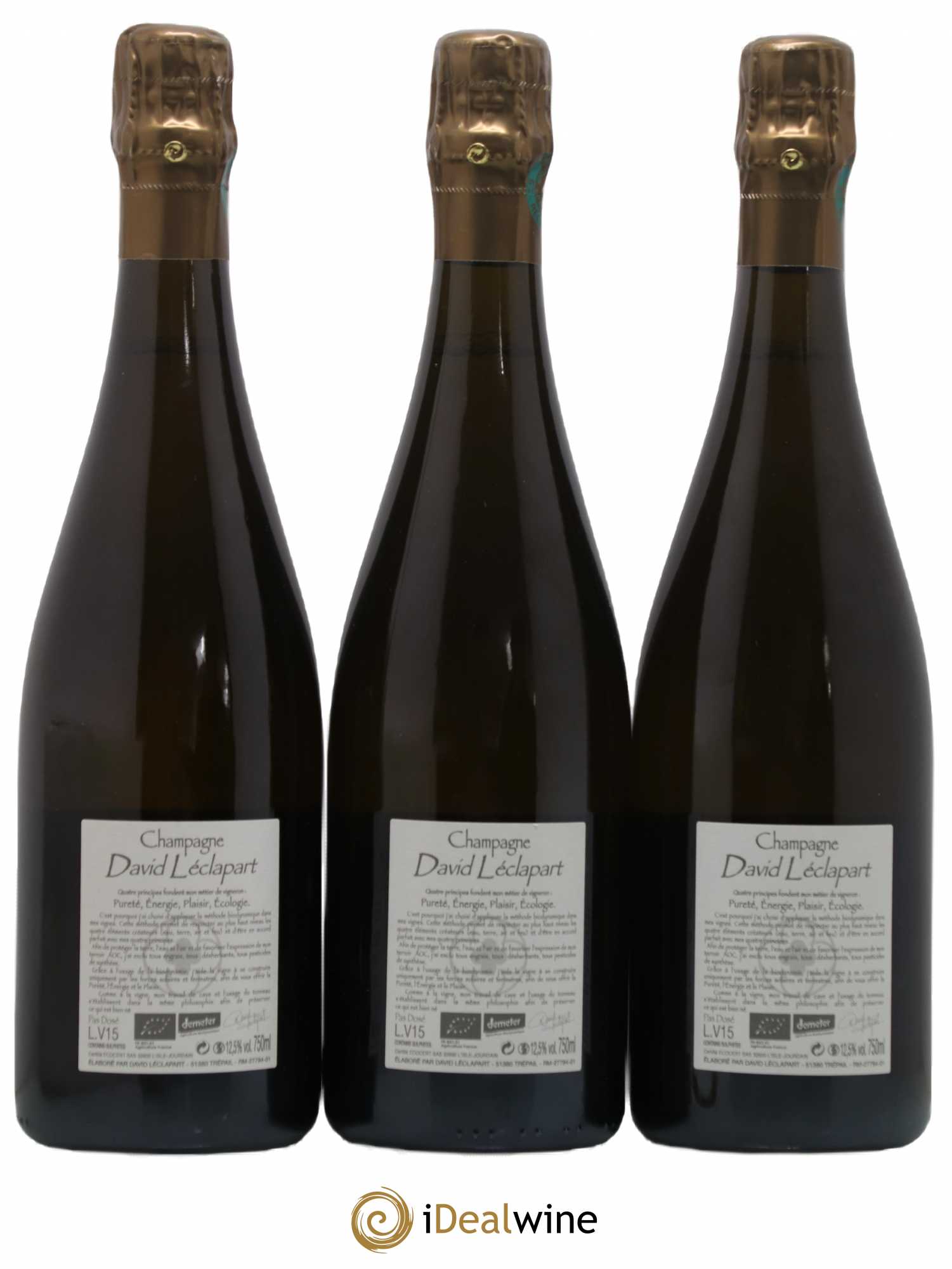 L'Artiste Blanc de Blancs 1er Cru Extra-Brut David Leclapart 2015 - Lot de 3 bouteilles - 1