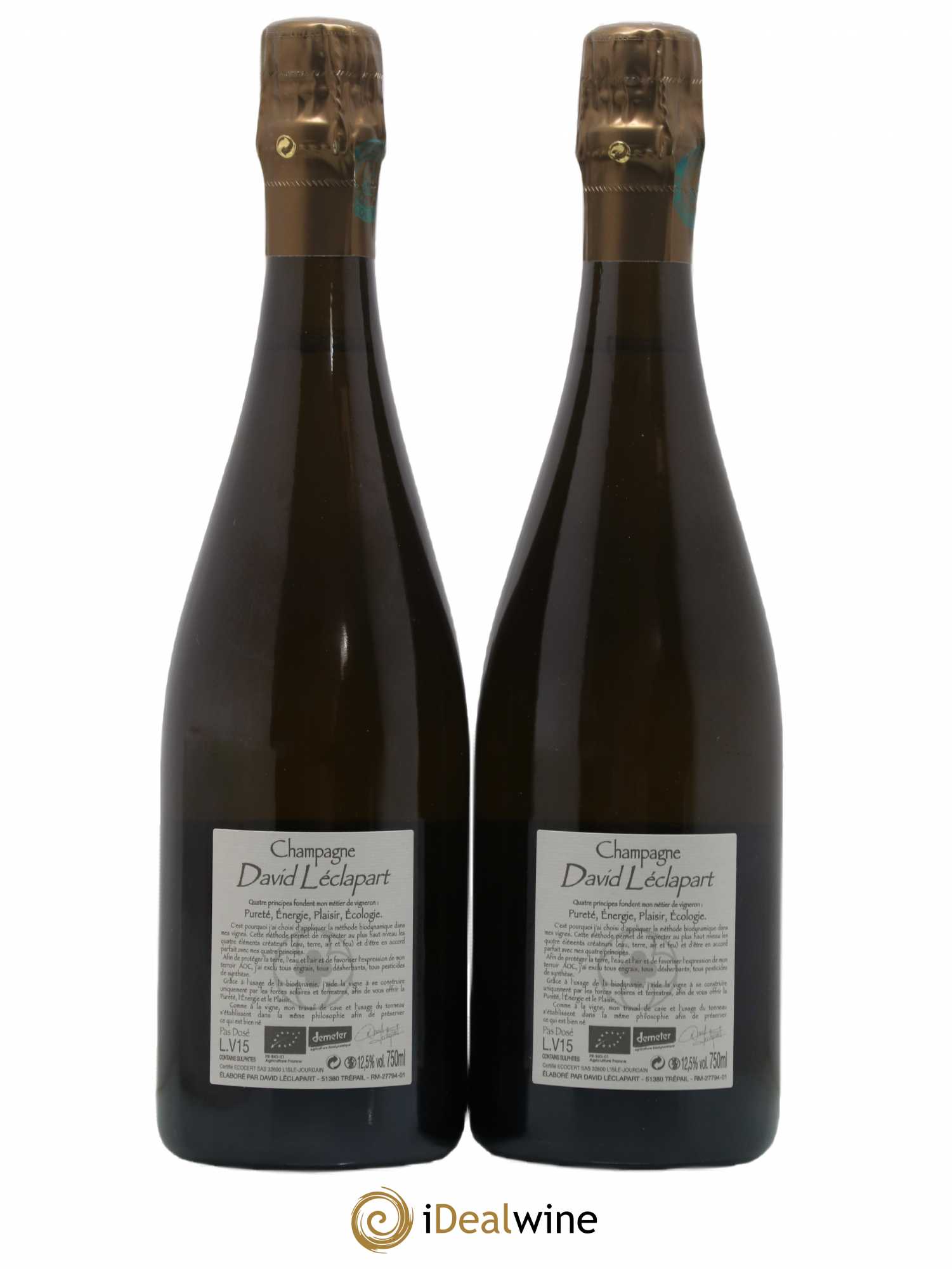 L'Artiste Blanc de Blancs 1er Cru Extra-Brut David Leclapart 2015 - Lot de 2 bouteilles - 1