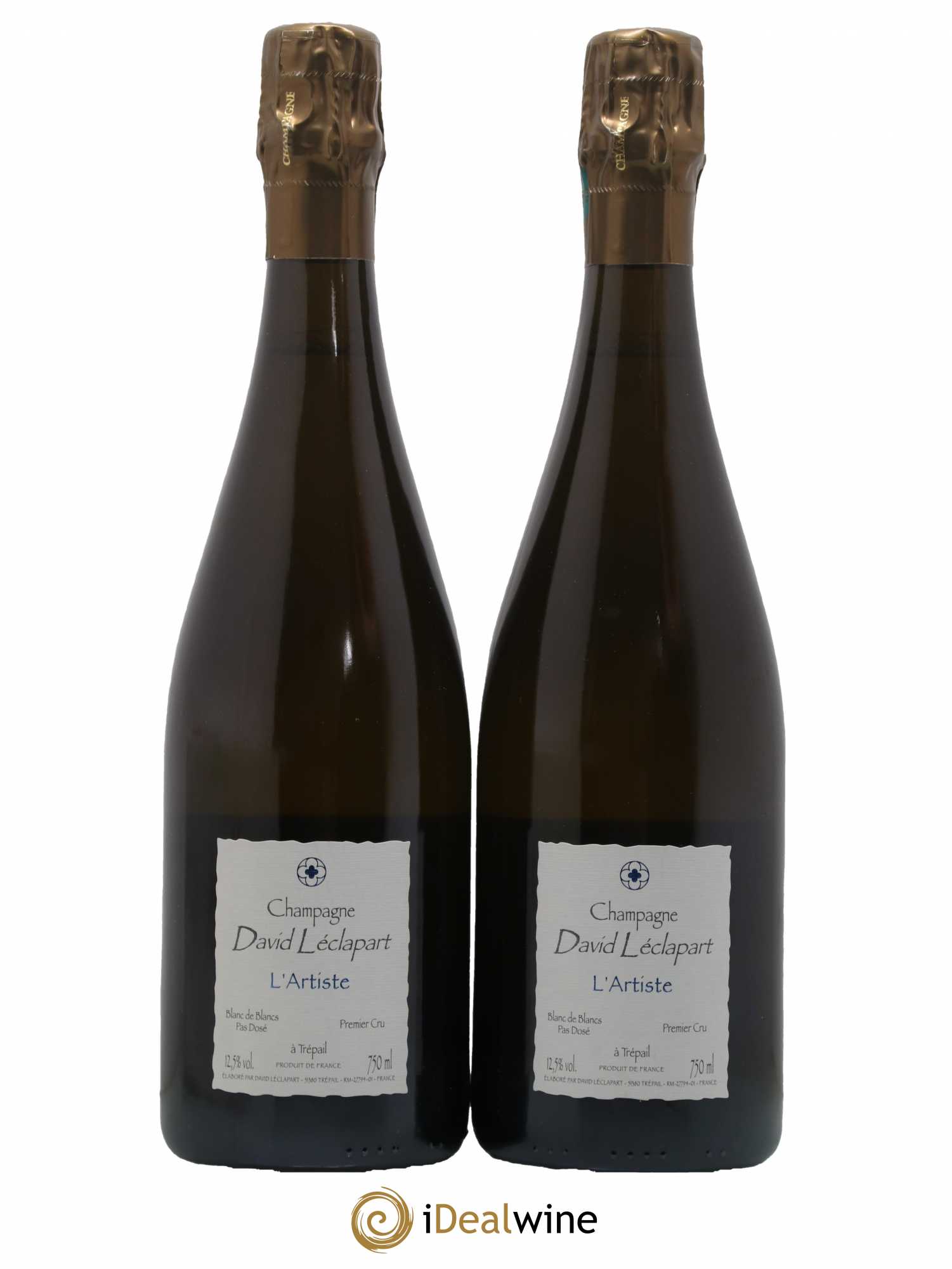L'Artiste Blanc de Blancs 1er Cru Extra-Brut David Leclapart 2015 - Lot de 2 bouteilles - 0