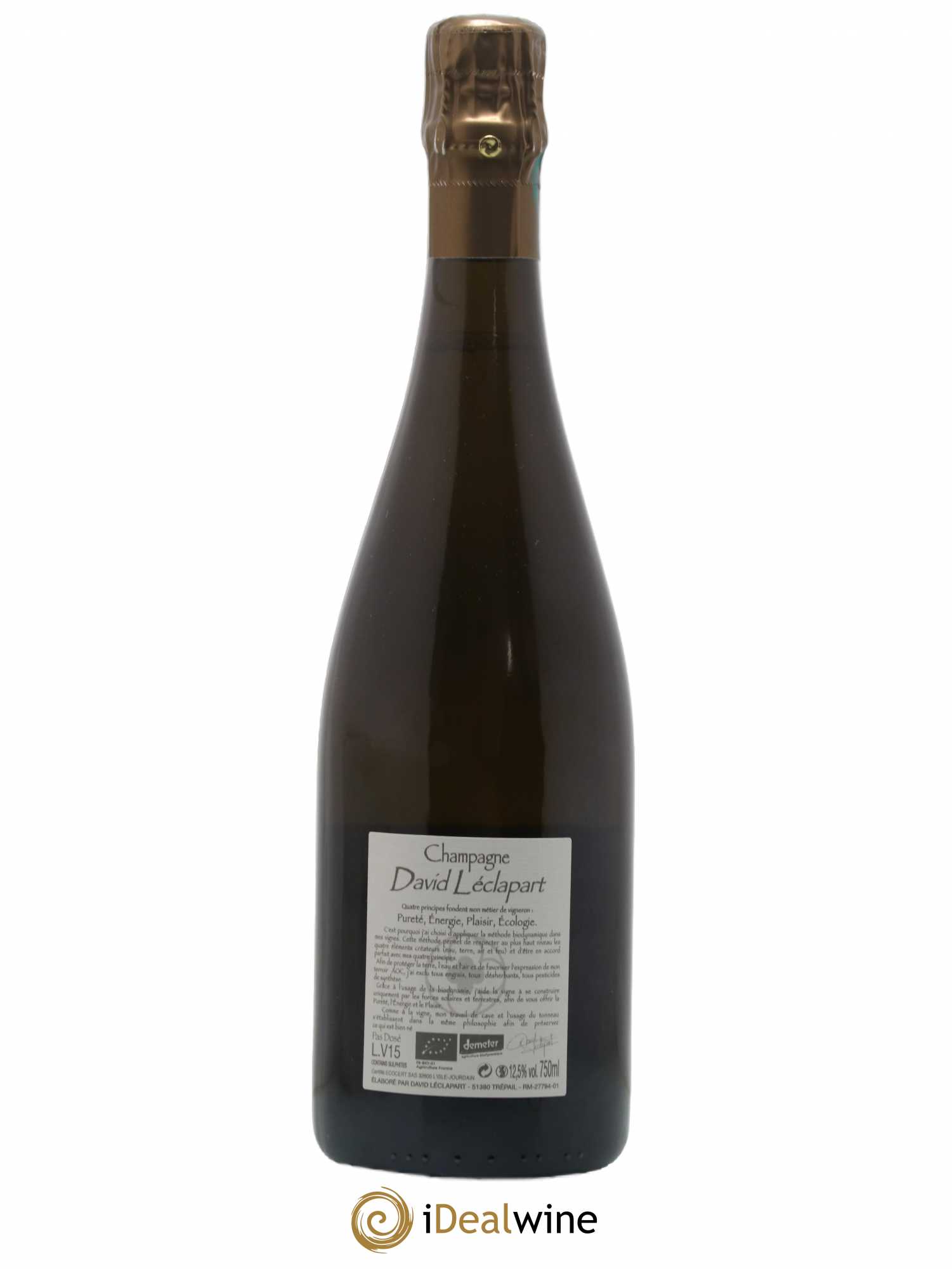 L'Artiste Blanc de Blancs 1er Cru Extra-Brut David Leclapart 2015 - Lot de 1 bouteille - 1