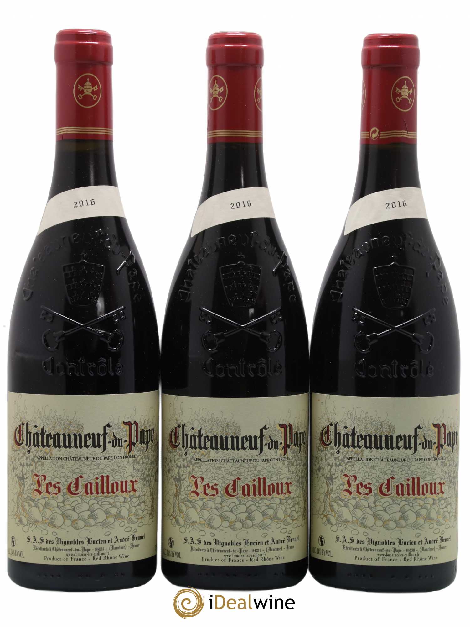 Châteauneuf-du-Pape Les Cailloux André Brunel 2016 - Lot de 3 bouteilles - 0