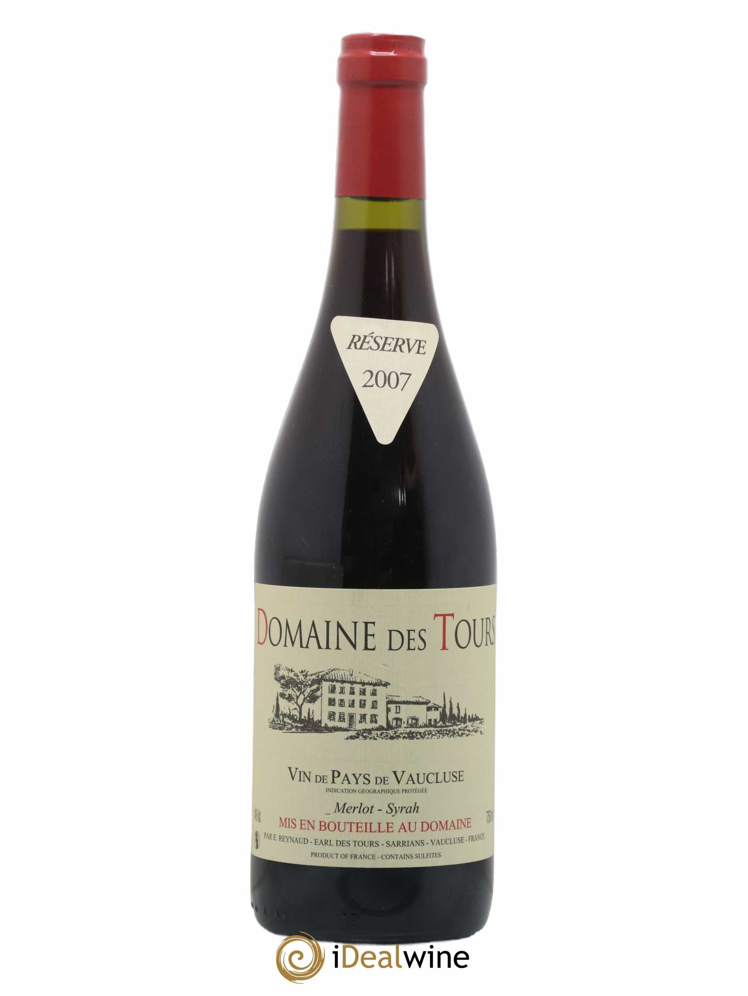Vaucluse Domaine des Tours Merlot-Syrah Emmanuel Reynaud 2007 - Lot de 1 bouteille - 0