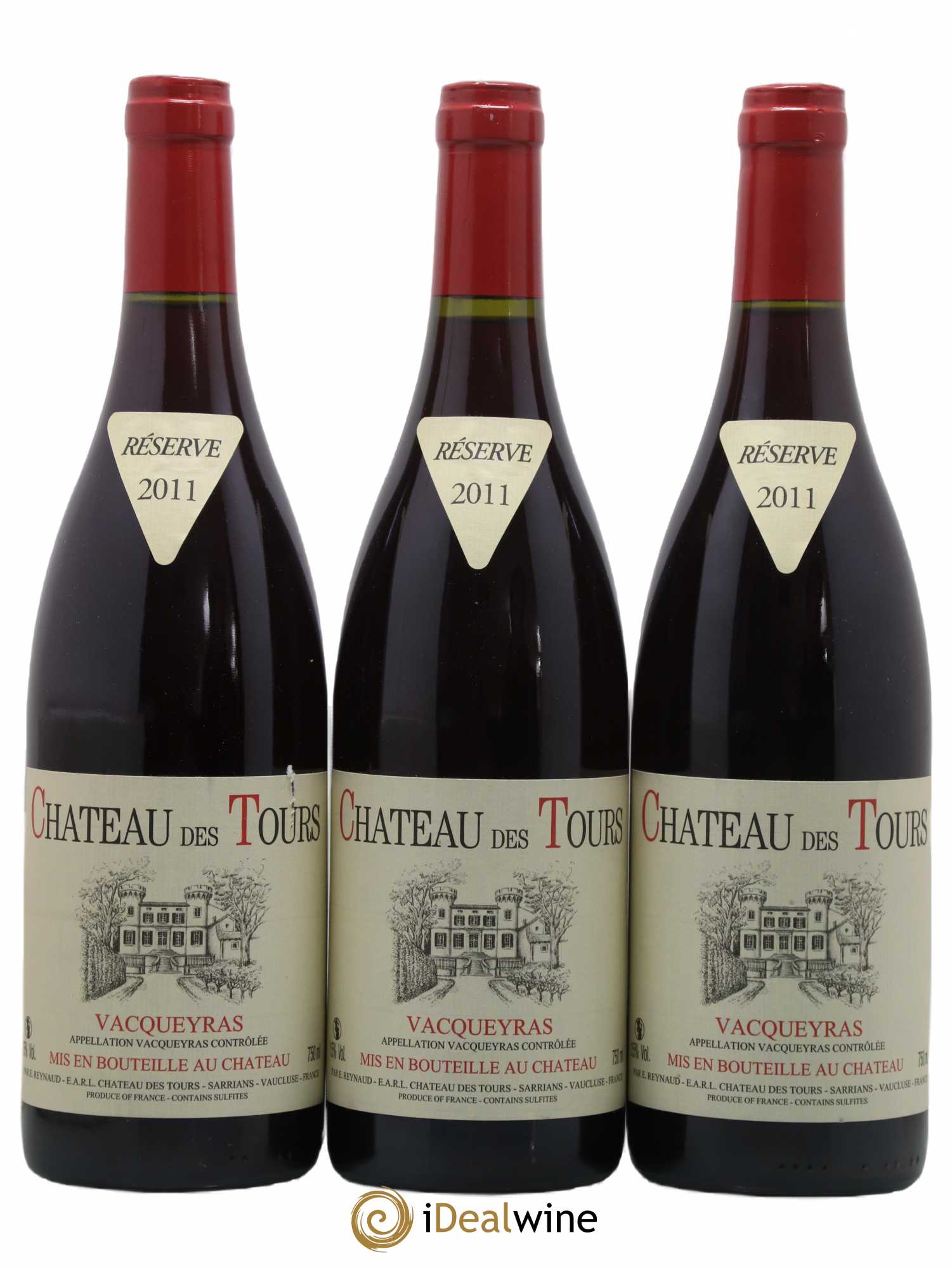 Vacqueyras Château des Tours Emmanuel Reynaud 2011 - Lot de 3 bouteilles - 0