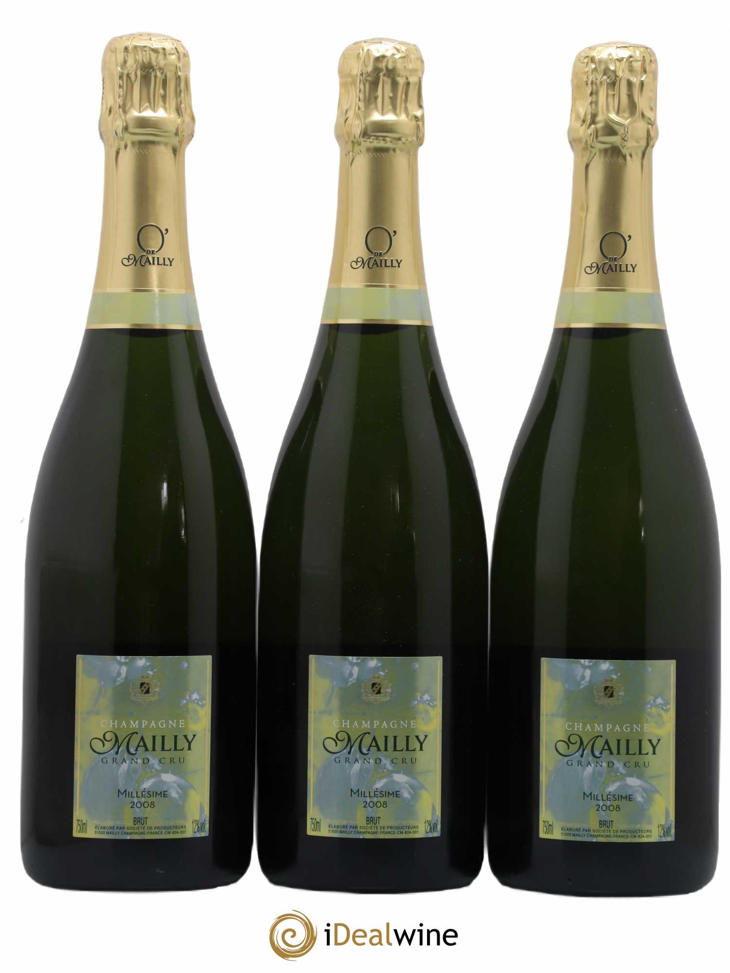 Brut millésimé Mailly 2008 - Lot de 3 bouteilles - 0
