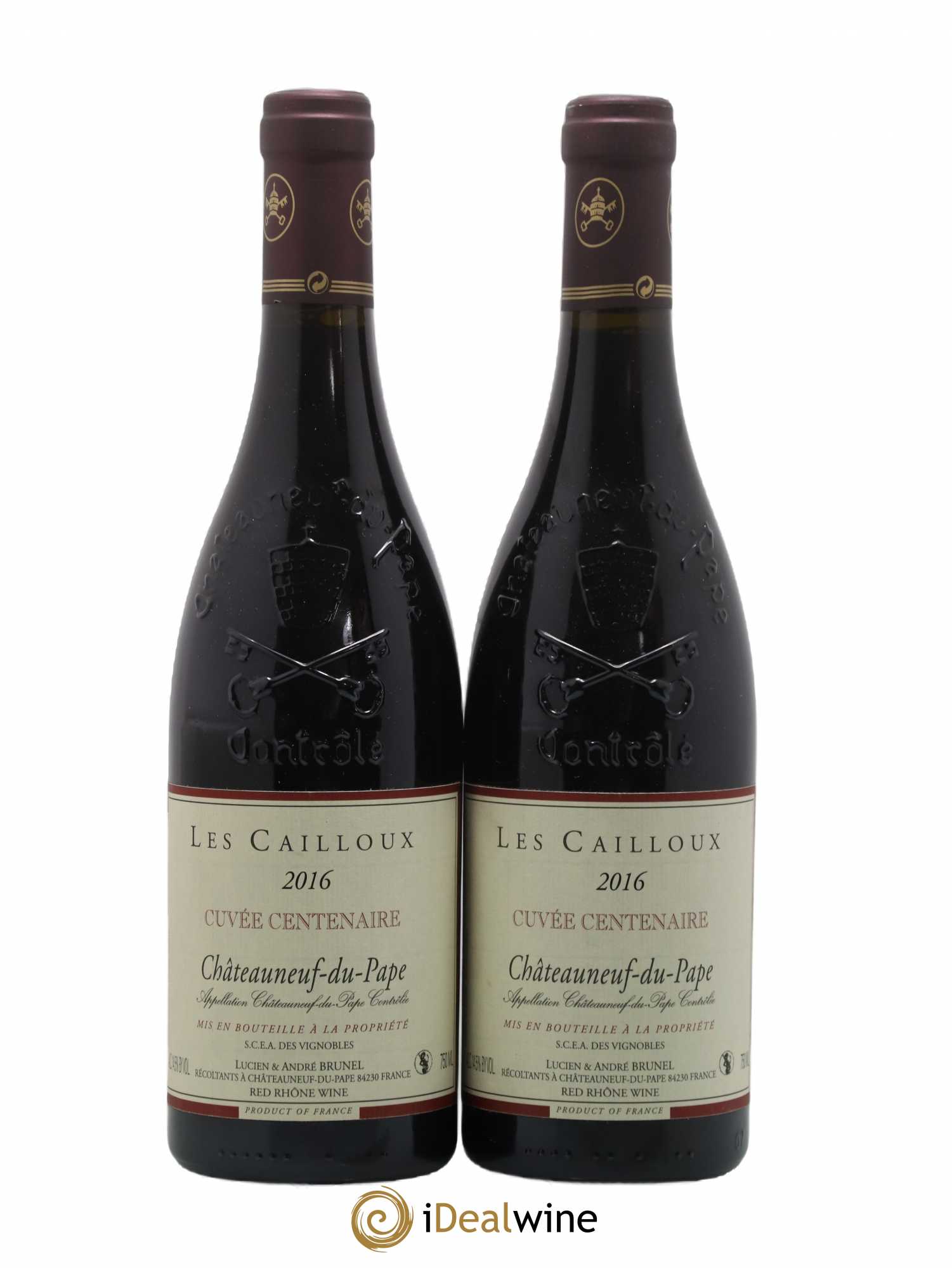 Châteauneuf-du-Pape Les Cailloux Cuvée Centenaire André Brunel 2016 - Lot de 2 bouteilles - 0