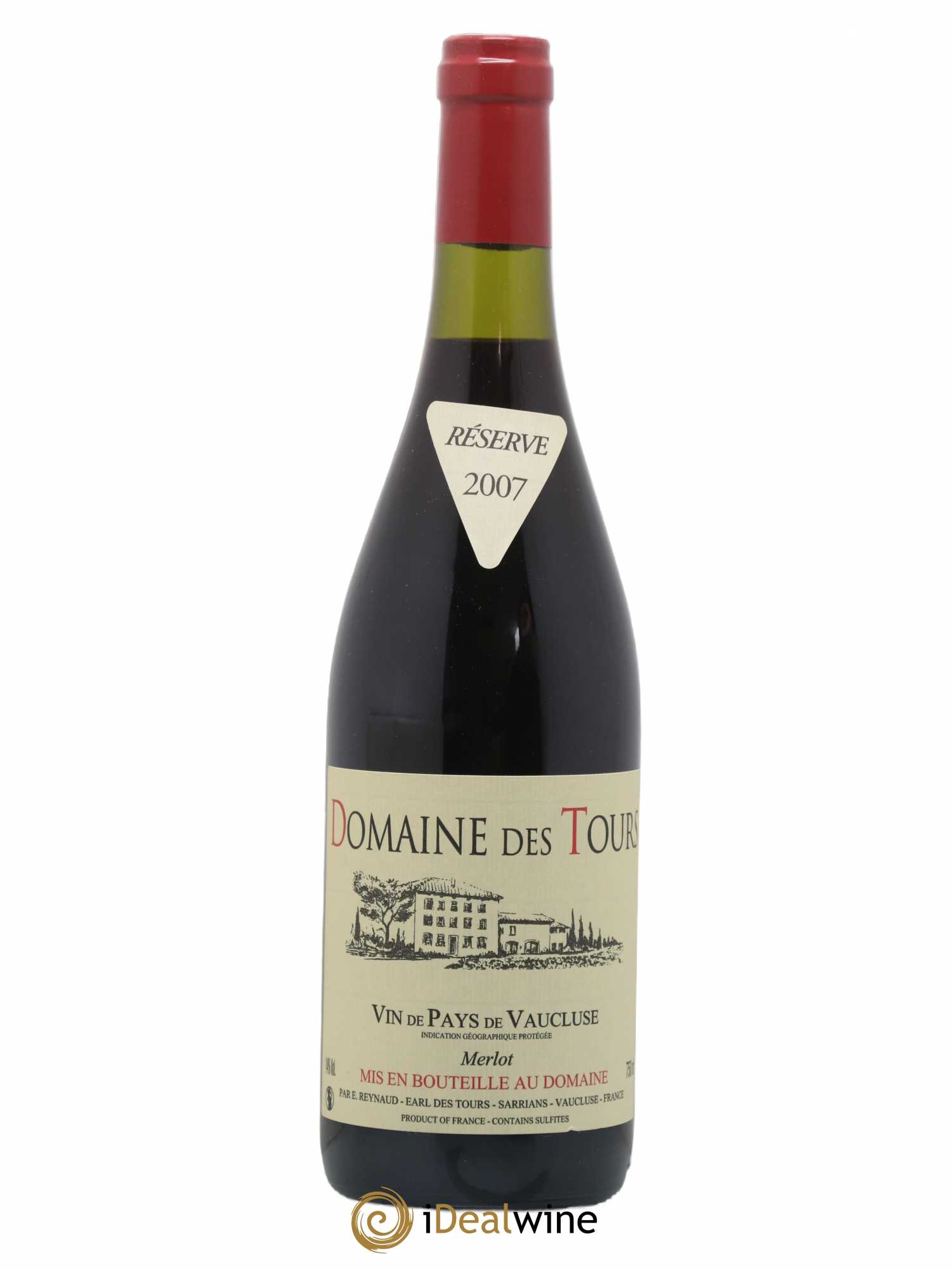 Vaucluse Domaine des Tours Merlot Emmanuel Reynaud 2007 - Lot de 1 bouteille - 0