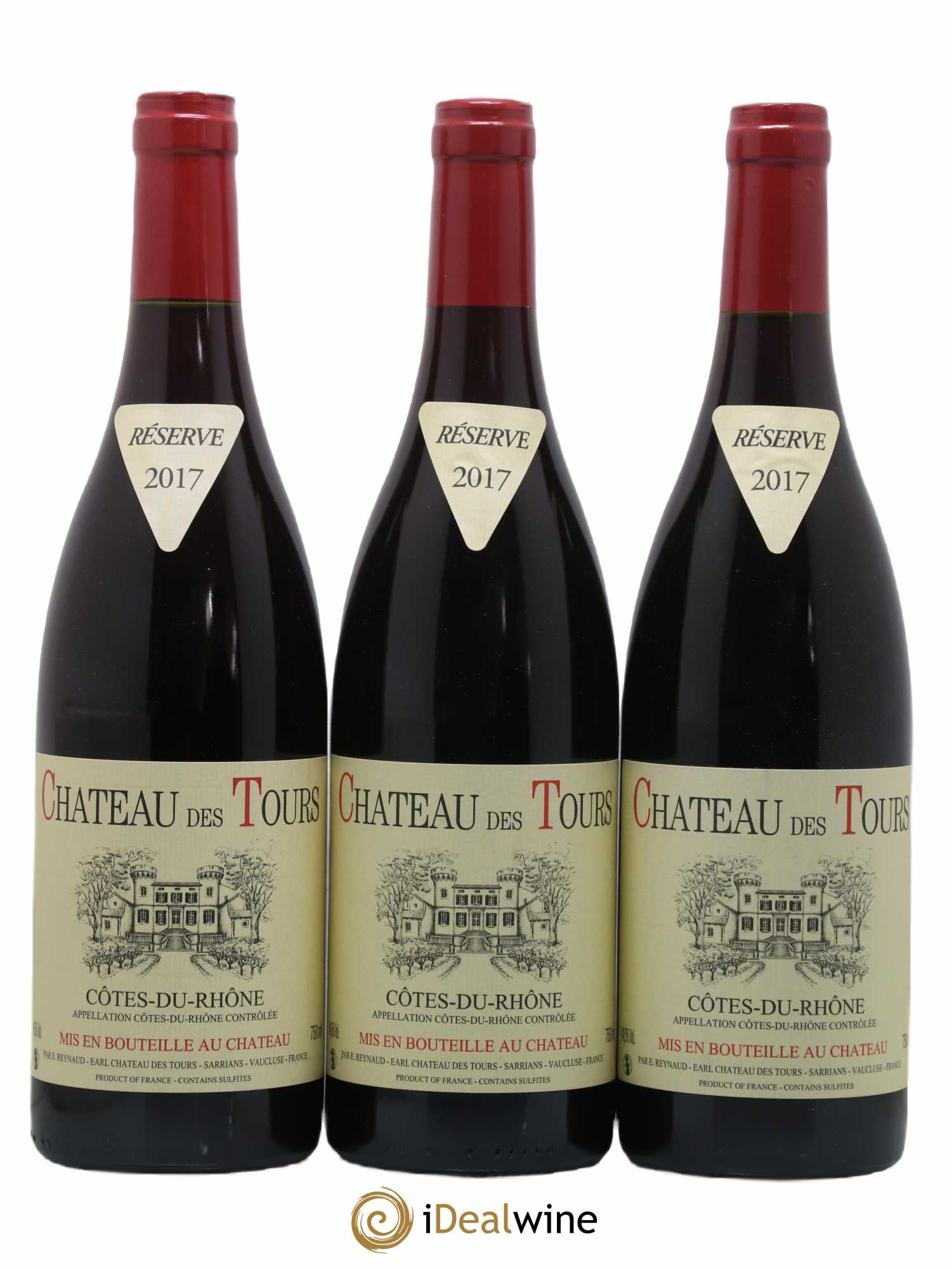 Côtes-du-Rhône Château des Tours Emmanuel Reynaud 2017 - Lot de 3 bouteilles - 0