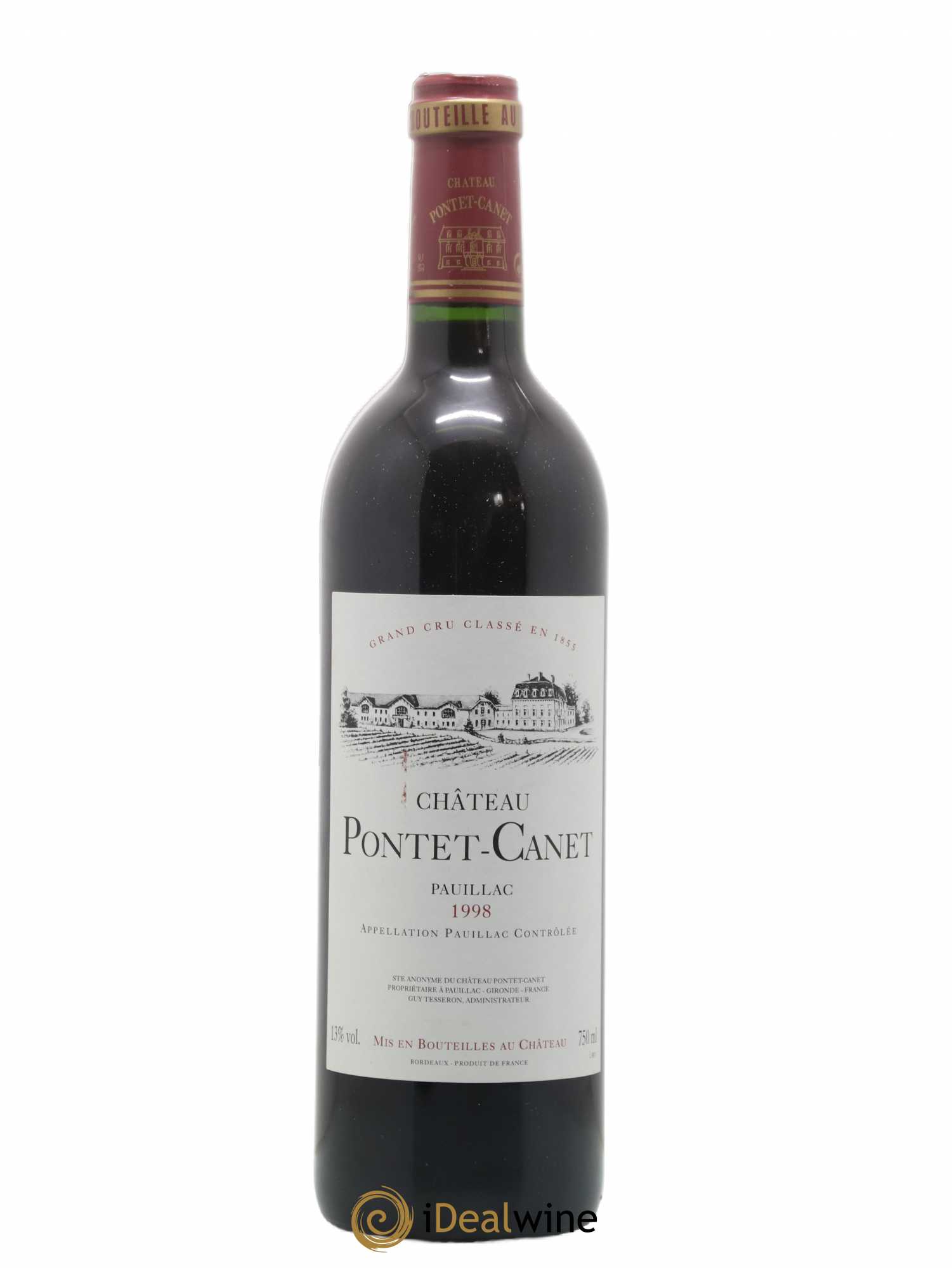 Château Pontet Canet 5ème Grand Cru Classé 1998 - Lot de 1 bouteille - 0