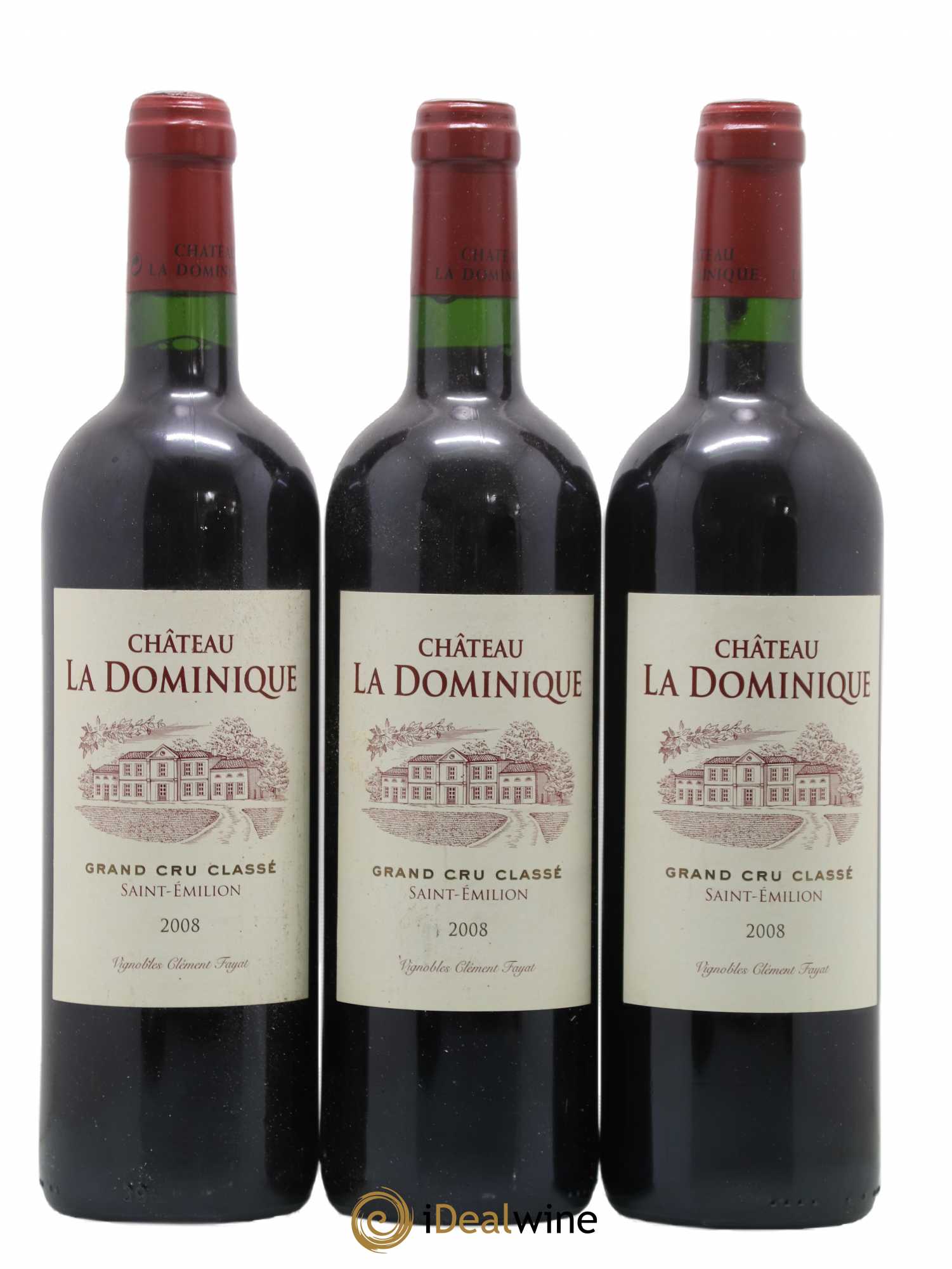 Château la Dominique Grand Cru Classé 2008 - Lot de 3 bouteilles - 0