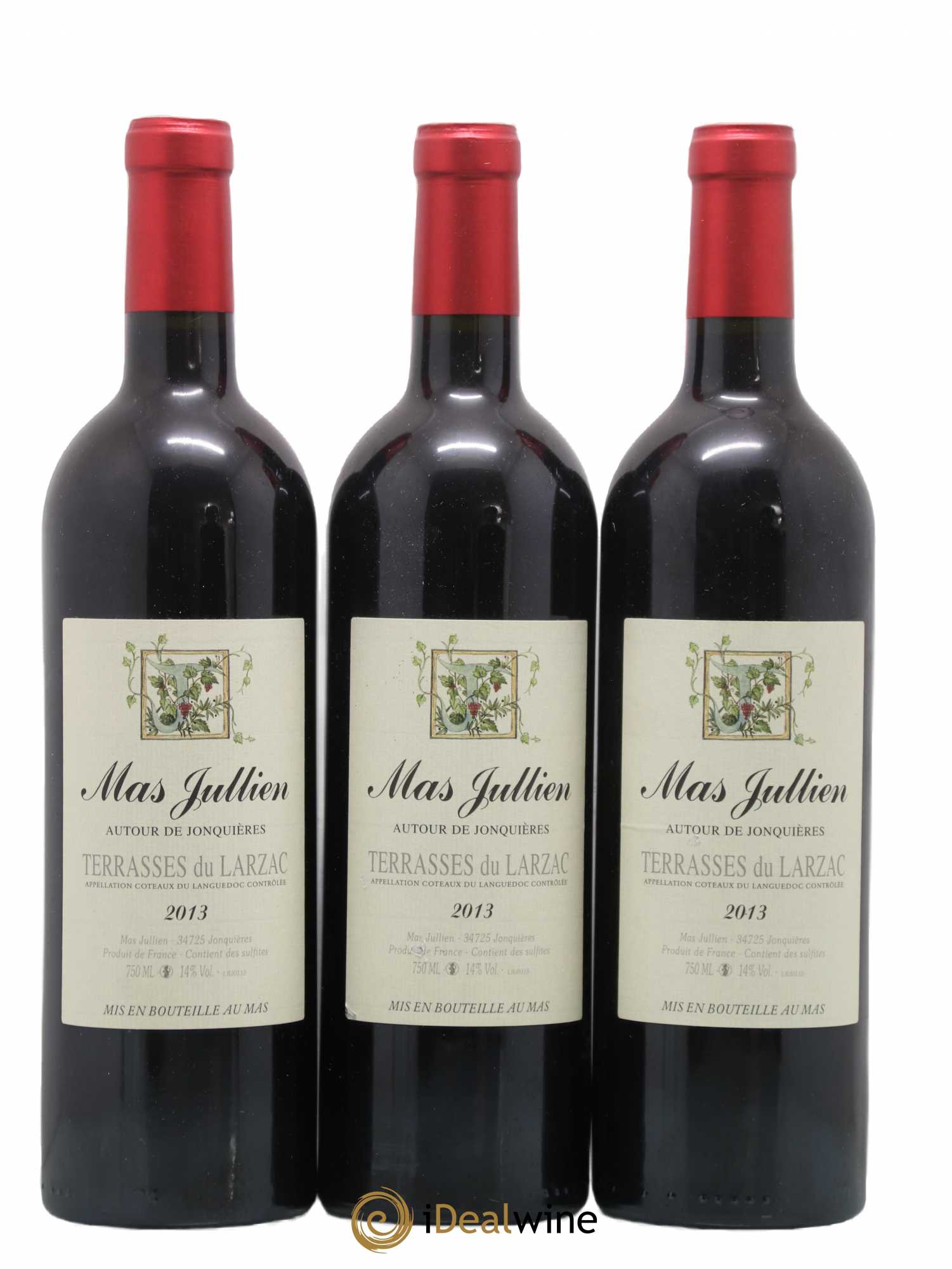 Terrasses du Larzac Mas Jullien Autour de Jonquières Olivier Jullien 2013 - Lot de 3 bouteilles - 0