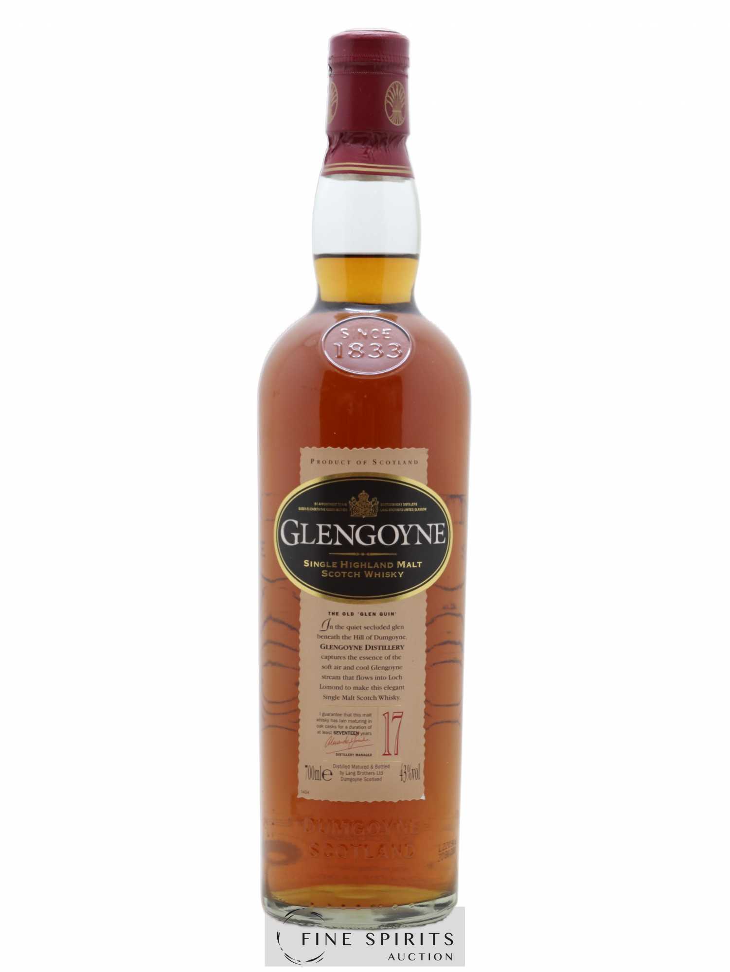 Glengoyne 17 years Of. - Lot de 1 bouteille - 1