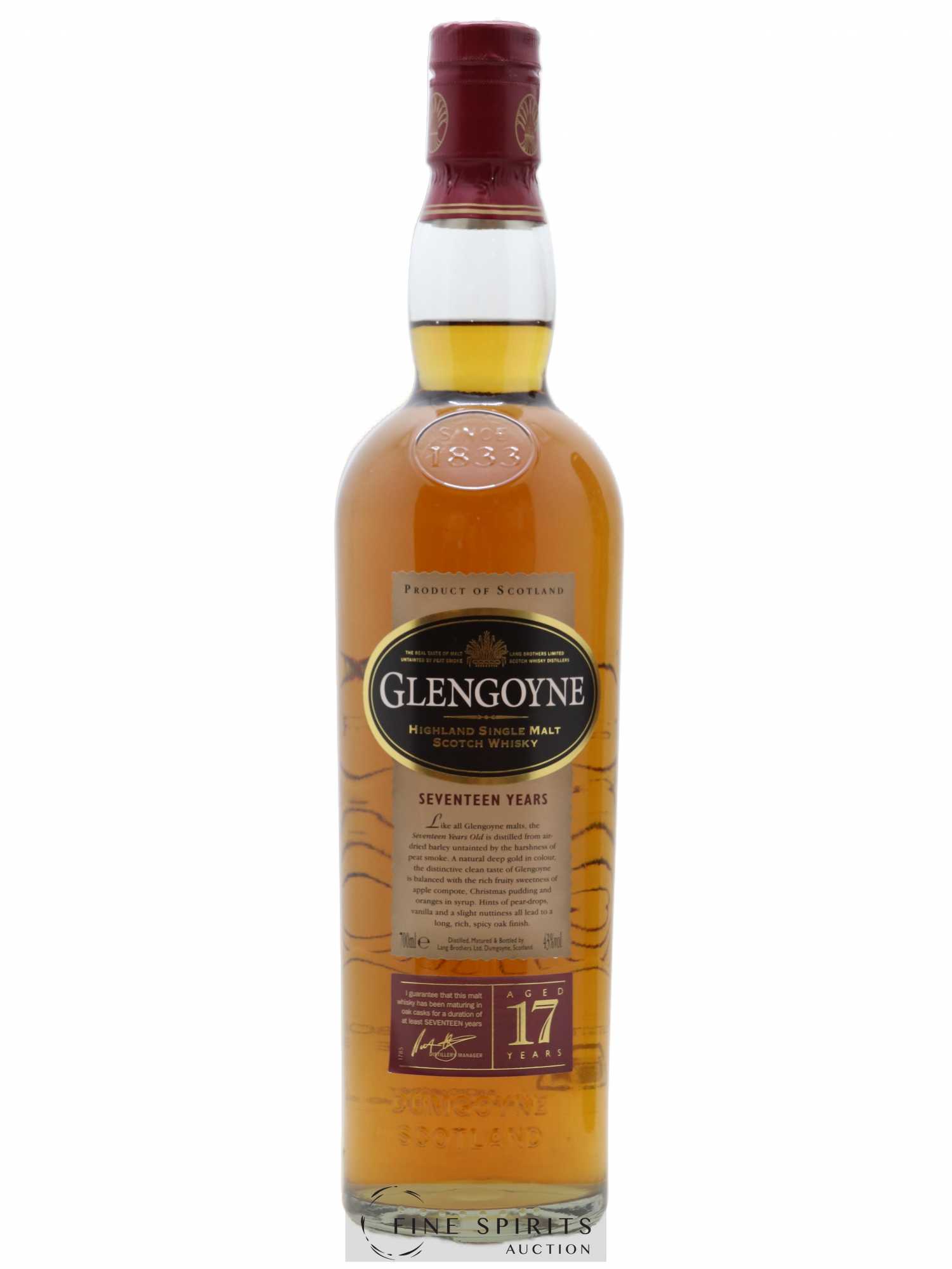Glengoyne 17 years Of. Split label - Lot de 1 bouteille - 0