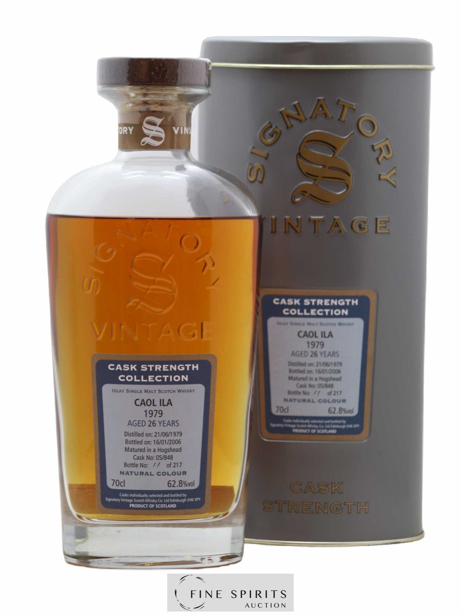 Caol Ila 26 years 1979 Signatory Vintage Cask n°05-848 - One of 217 - bottled 2006 Cask Strength Collection - Lot de 1 bouteille - 0