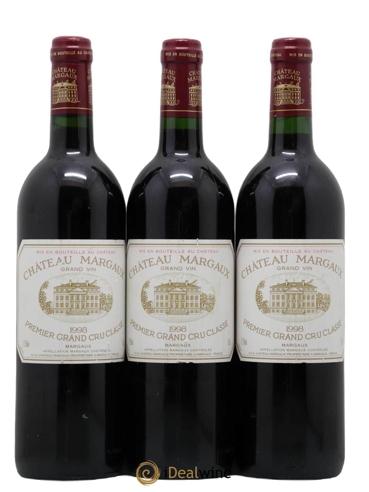 Château Margaux 1er Grand Cru Classé 1998 - Lot de 3 bouteilles - 0