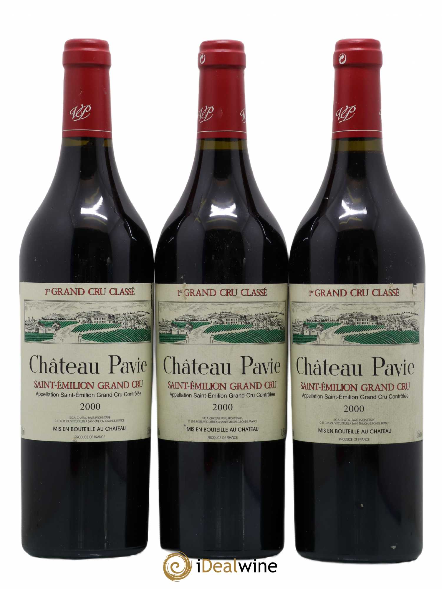 Château Pavie 1er Grand Cru Classé A 2000 - Lot de 3 bouteilles - 0