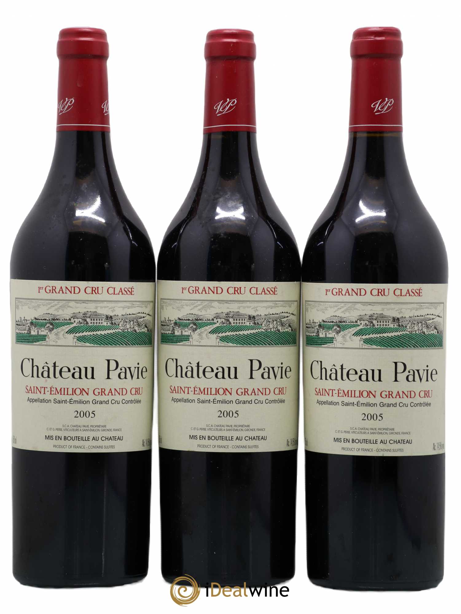Château Pavie 1er Grand Cru Classé A 2005 - Lot de 3 bouteilles - 0