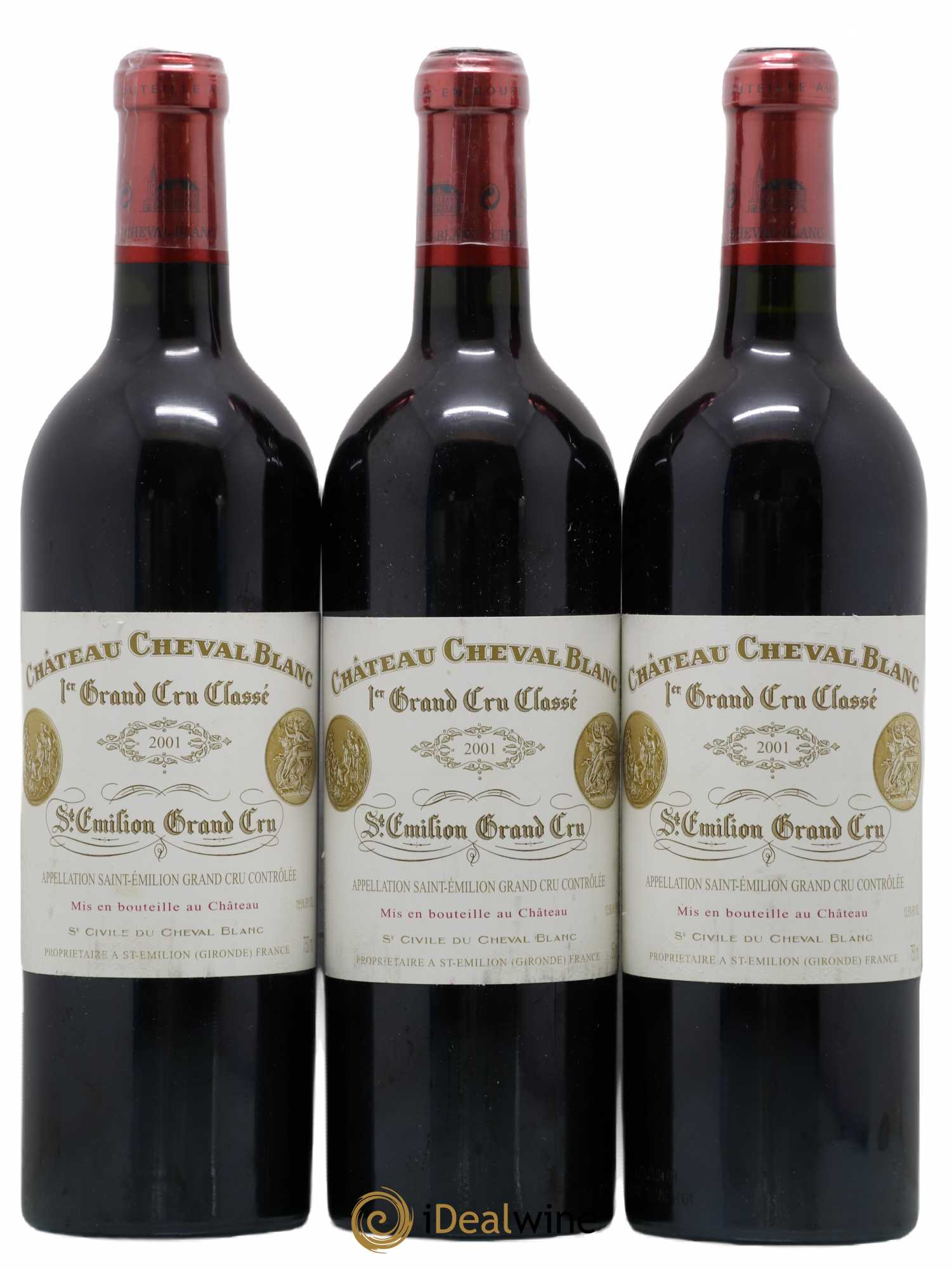 Château Cheval Blanc 1er Grand Cru Classé A 2001 - Lot de 3 bouteilles - 0