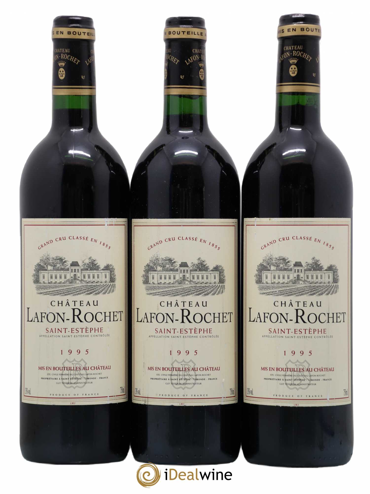 Château Lafon Rochet 4ème Grand Cru Classé 1995 - Lot de 3 bouteilles - 0