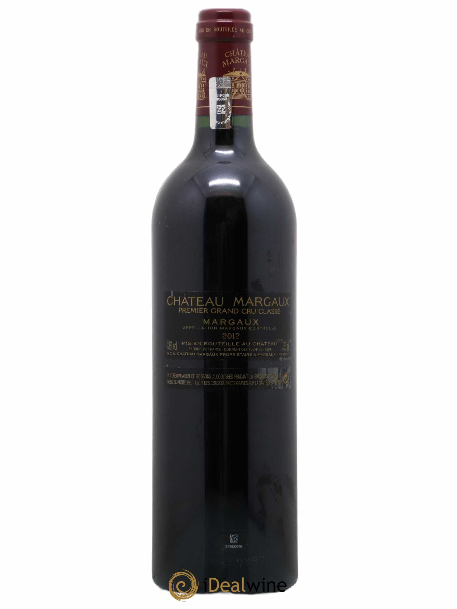 Château Margaux 1er Grand Cru Classé 2012 - Lot de 1 bouteille - 1