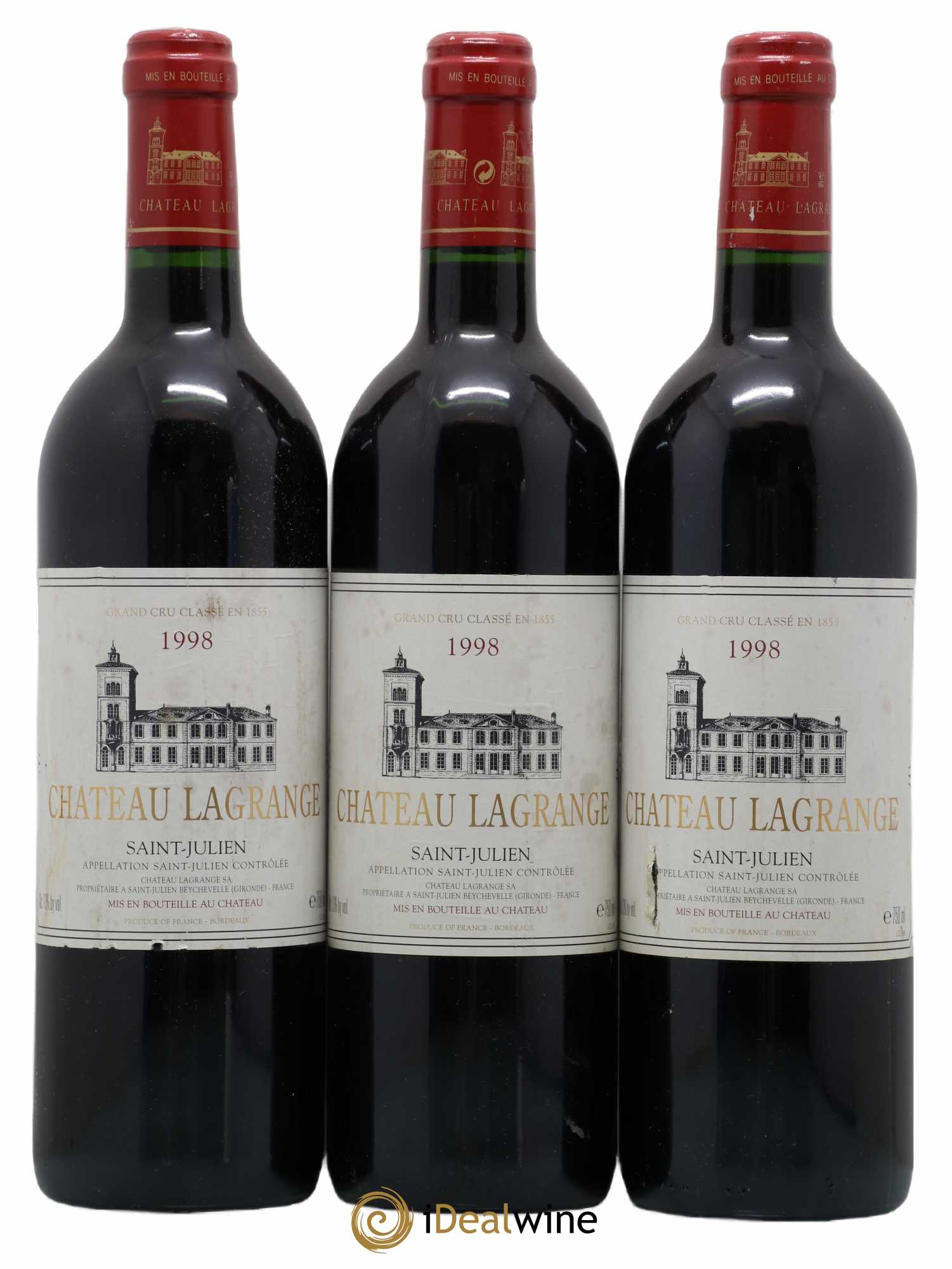 Château Lagrange 3ème Grand Cru Classé 1998 - Lot de 3 bouteilles - 0