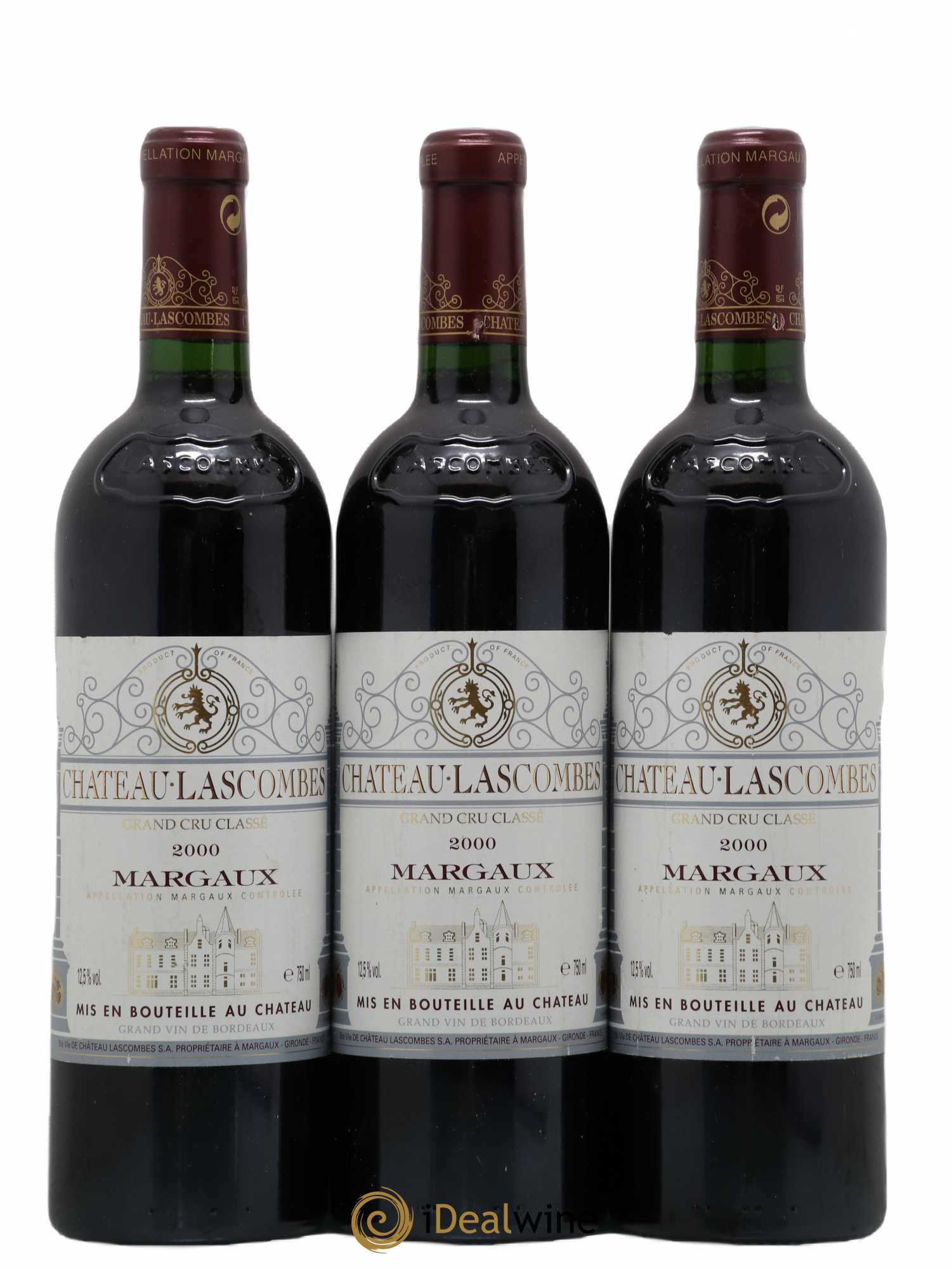 Château Lascombes 2ème Grand Cru Classé 2000 - Lot de 3 bouteilles - 0