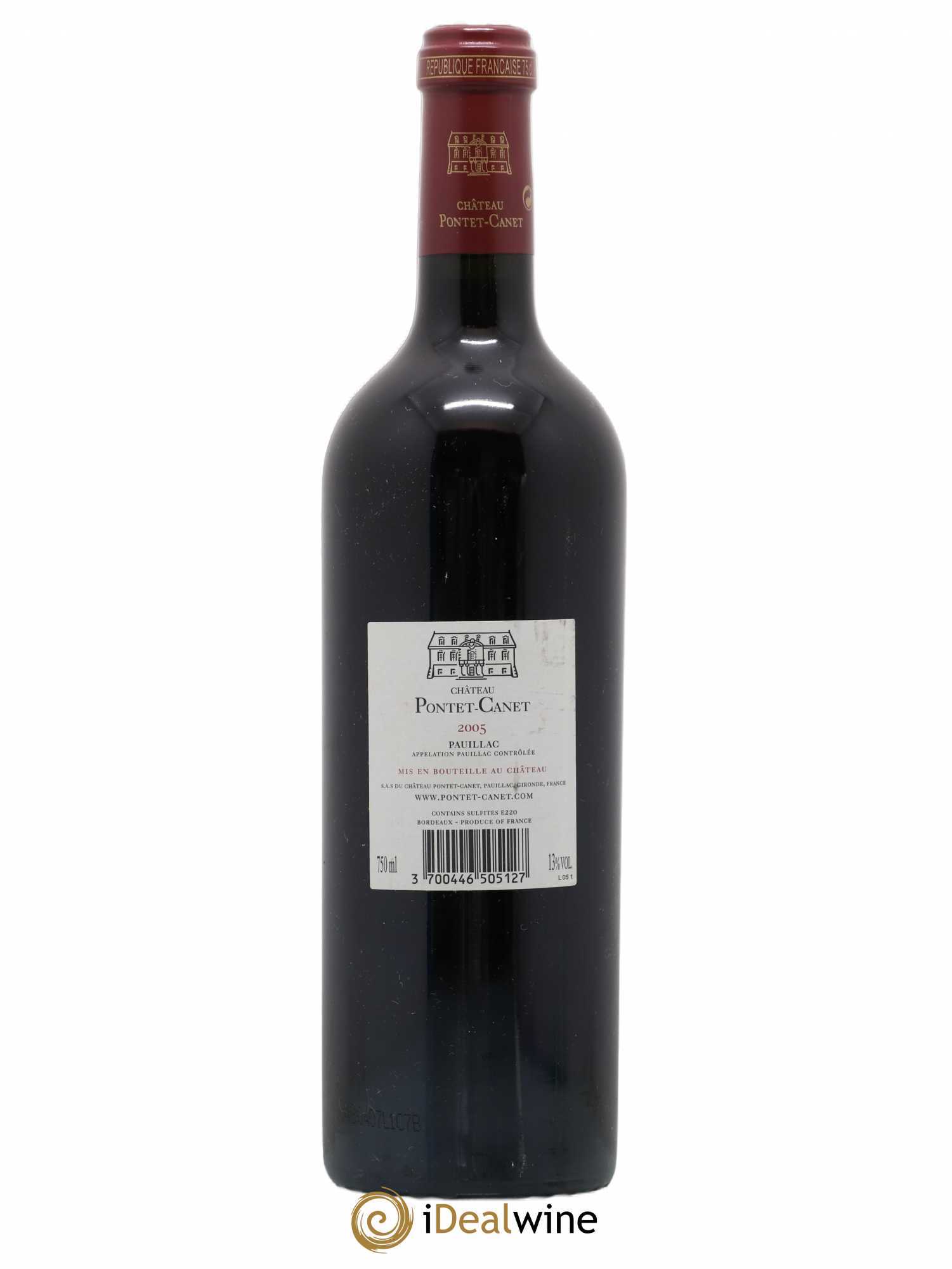 Château Pontet Canet 5ème Grand Cru Classé 2005 - Lot de 1 bouteille - 1