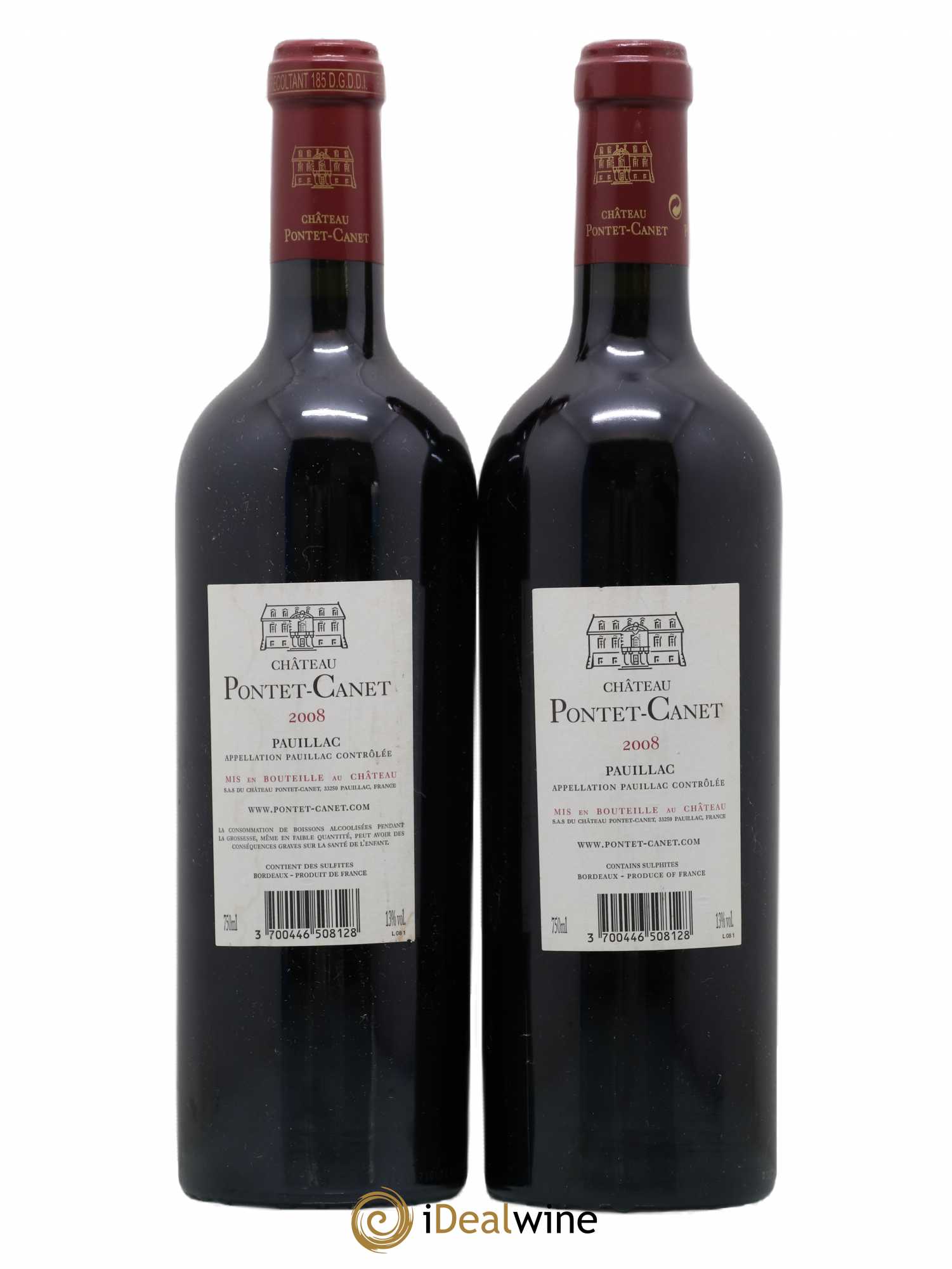 Château Pontet Canet 5ème Grand Cru Classé 2008 - Lot de 2 bouteilles - 1