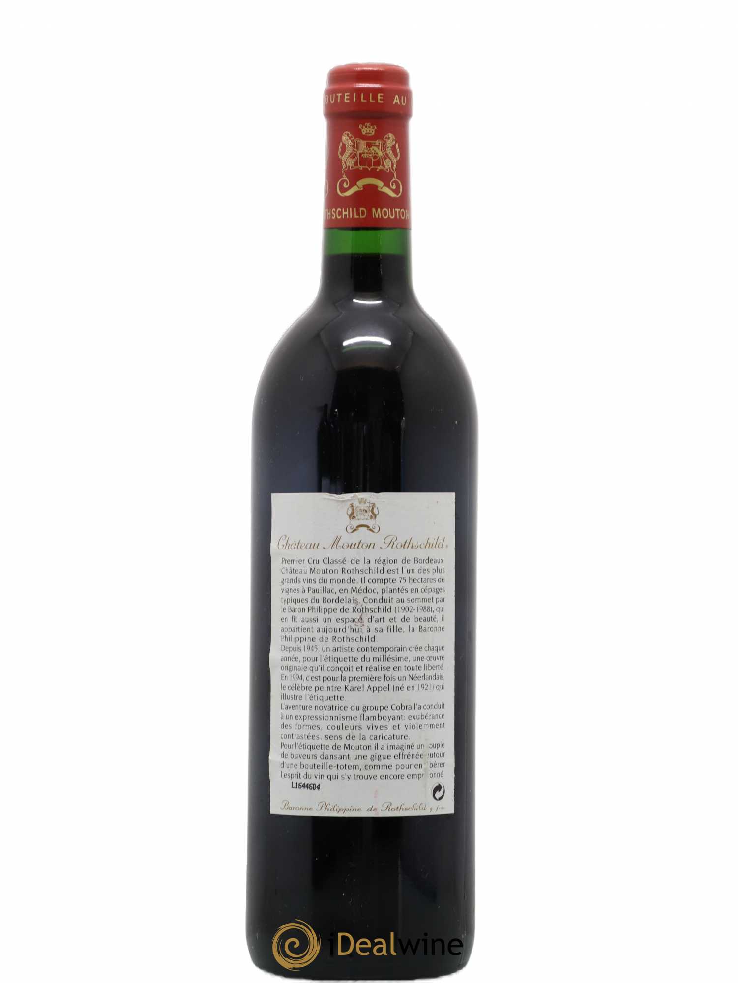 Château Mouton Rothschild 1er Grand Cru Classé 1994 - Lot de 1 bouteille - 1