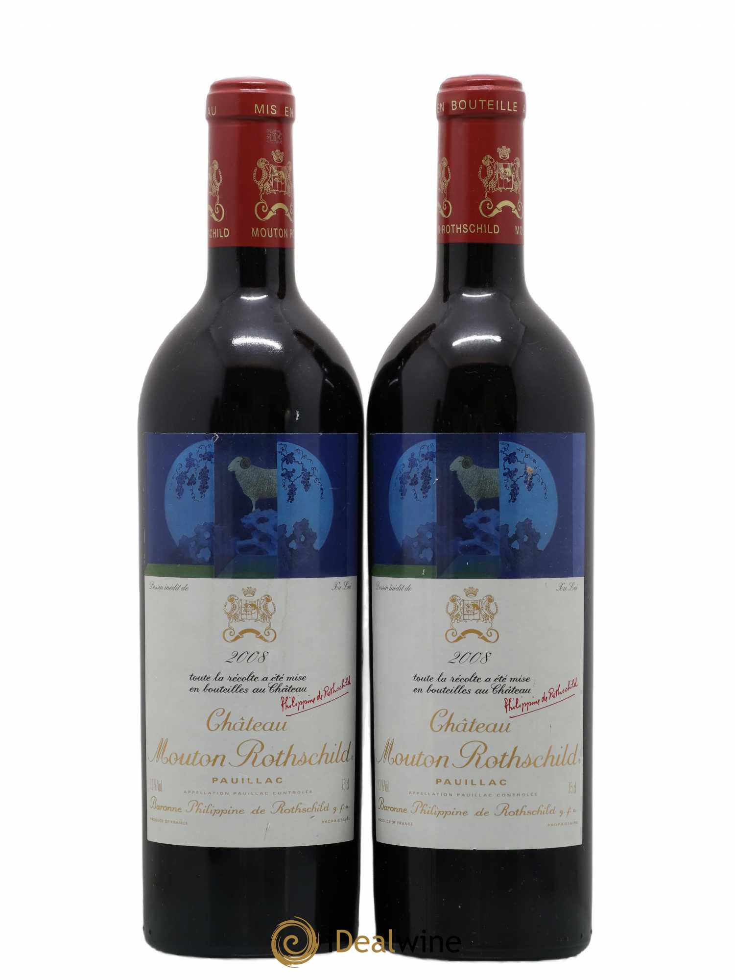 Château Mouton Rothschild 1er Grand Cru Classé 2008 - Lot de 2 bouteilles - 0