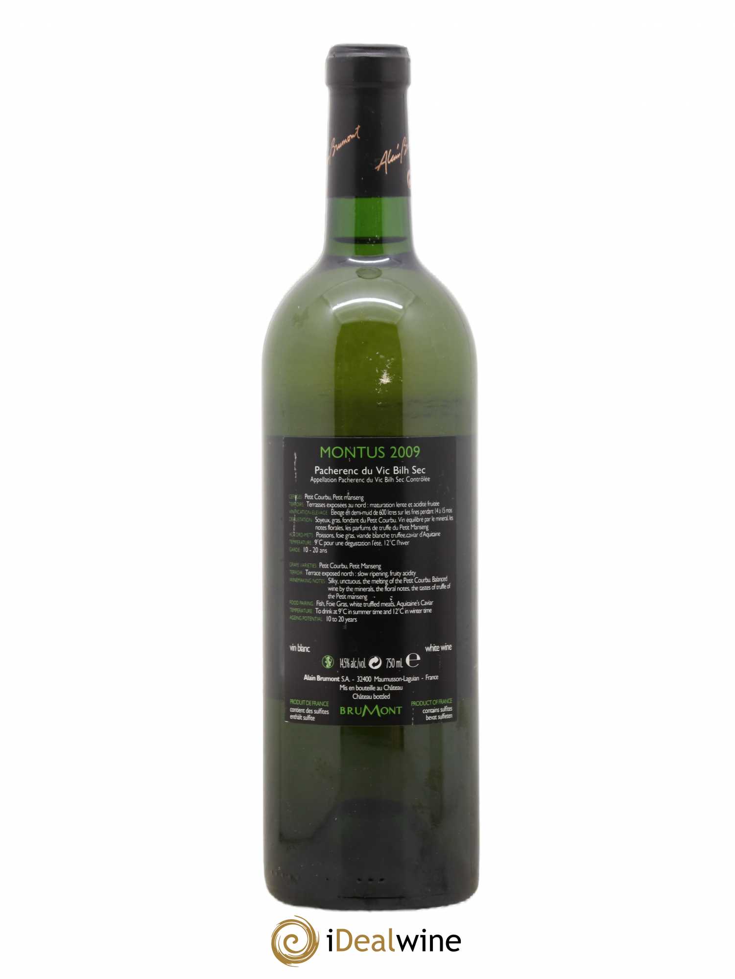 Pacherenc du Vic-Bilh Château Montus Alain Brumont 2009 - Lot de 1 bouteille - 1
