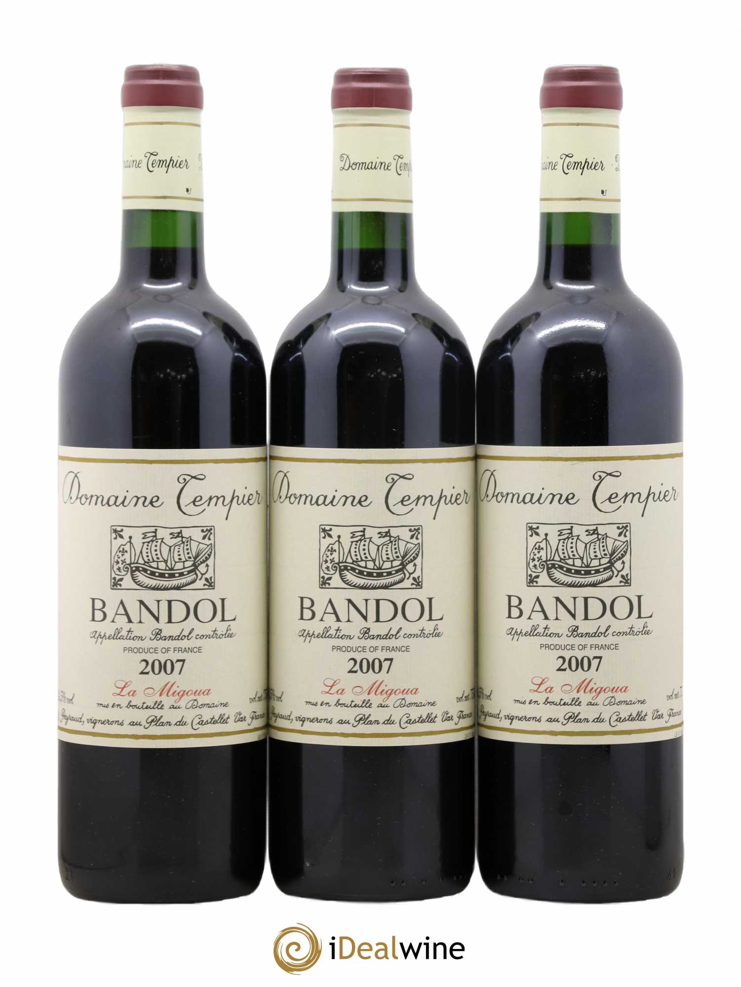 Bandol Domaine Tempier Cuvée La Migoua Famille Peyraud 2007 - Lot de 3 bouteilles - 0