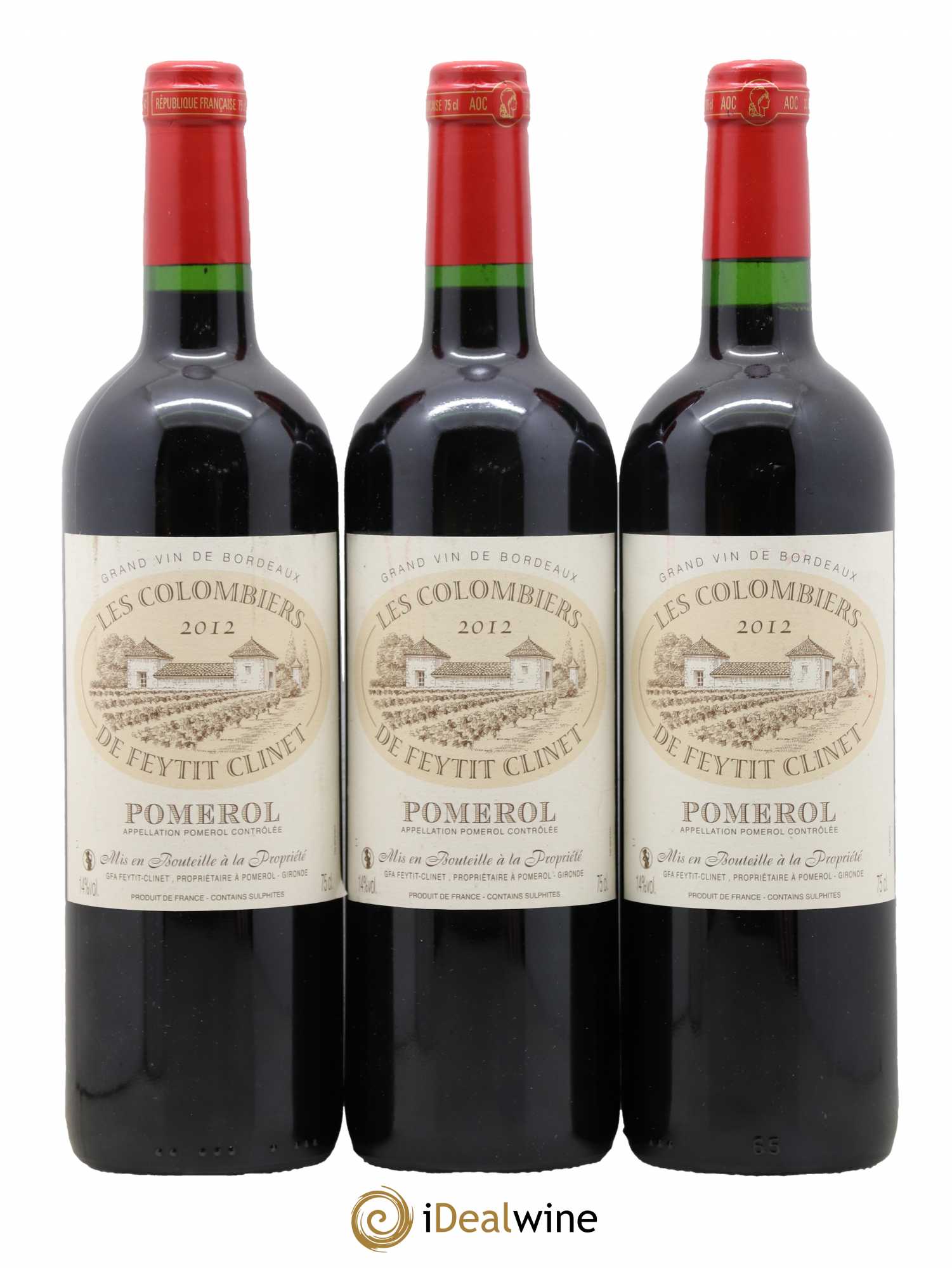 Pomerol Les Colombiers de Feytit Clinet 2012 - Lot de 3 bouteilles - 0