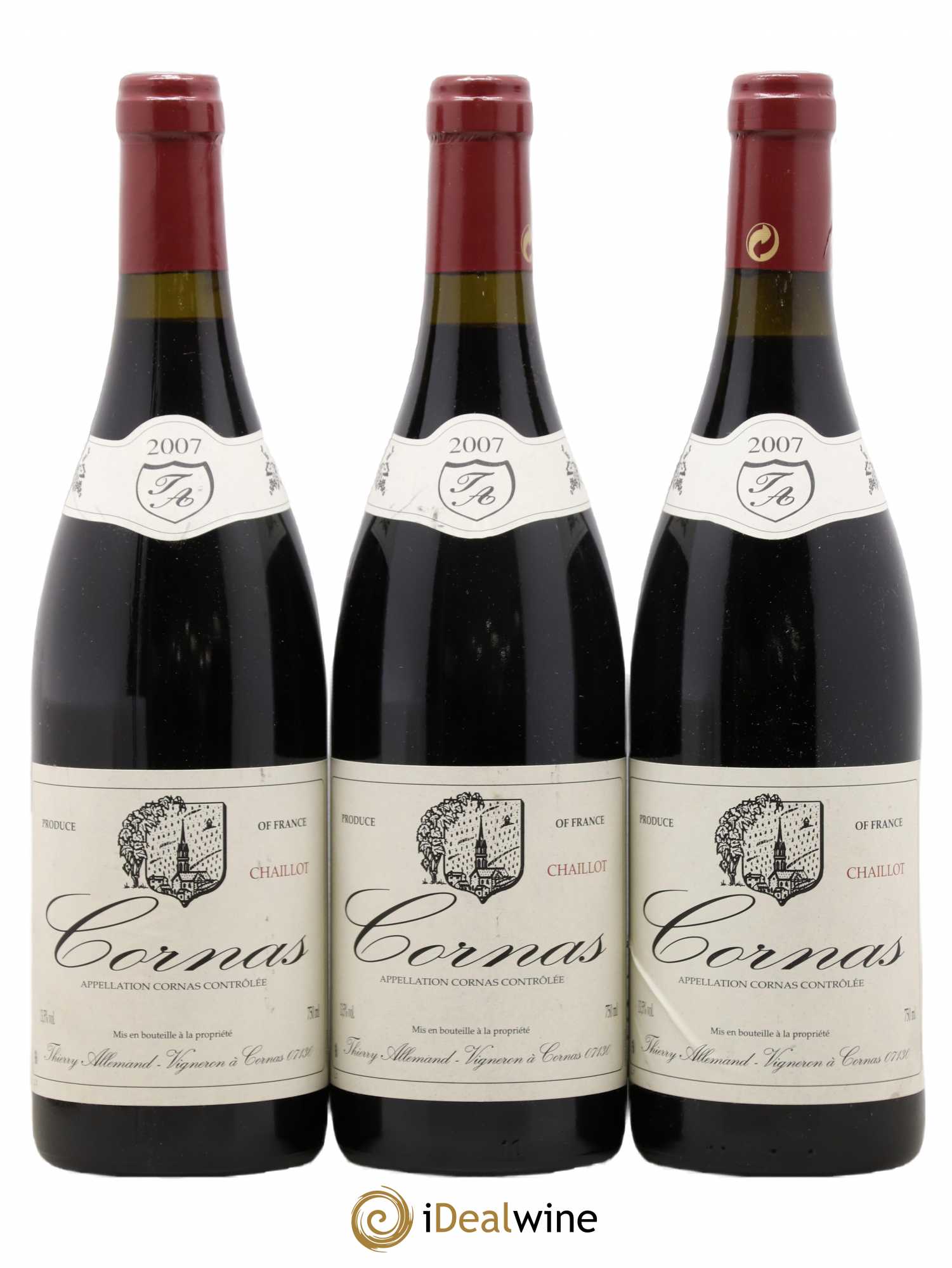 Cornas Chaillot Thierry Allemand 2007 - Lot de 3 bouteilles - 0