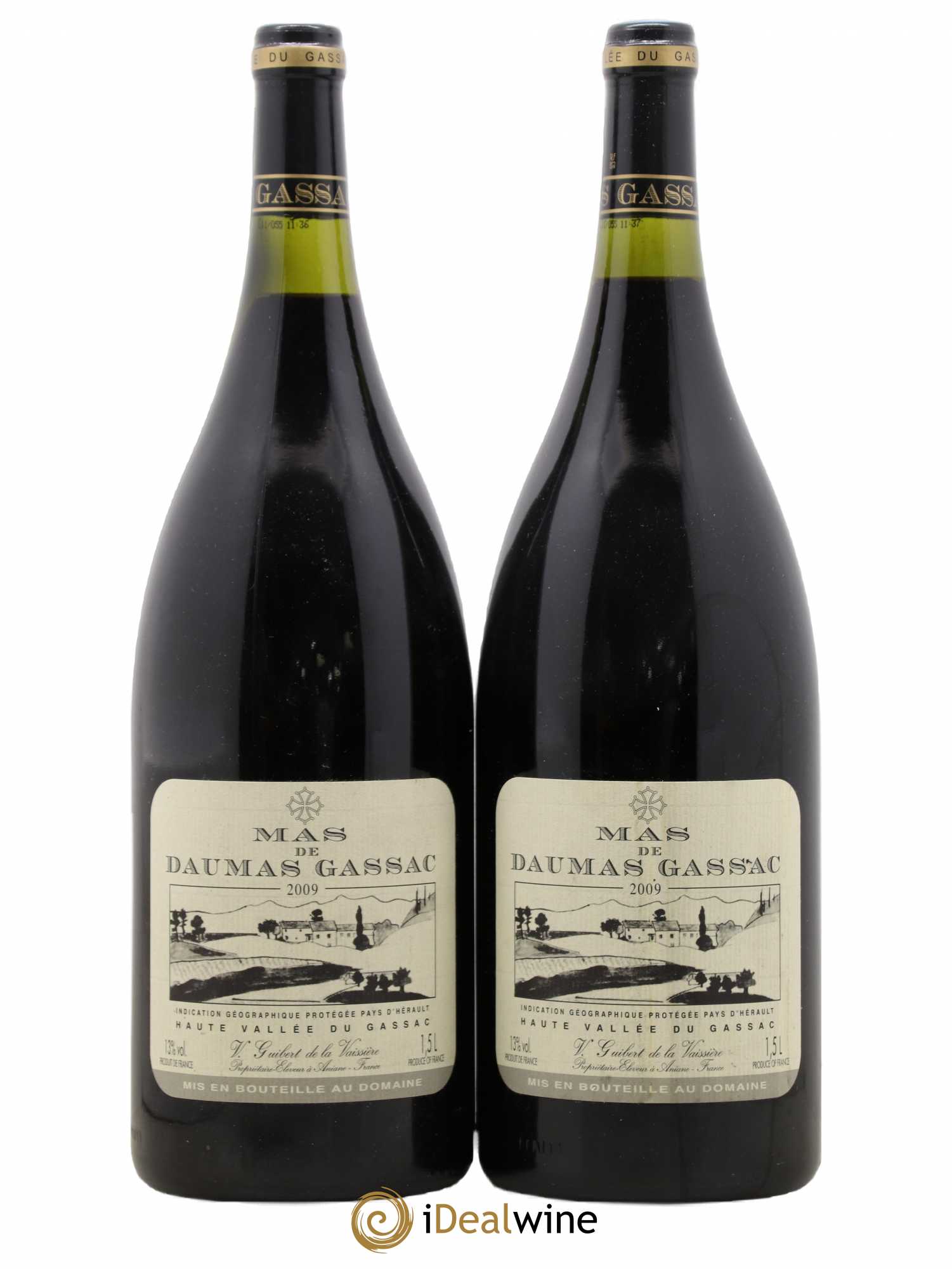 Saint-Guilhem-le-Désert - Cité d'Aniane Mas Daumas Gassac Famille Guibert de La Vaissière 2009 - Lot de 2 magnums - 0