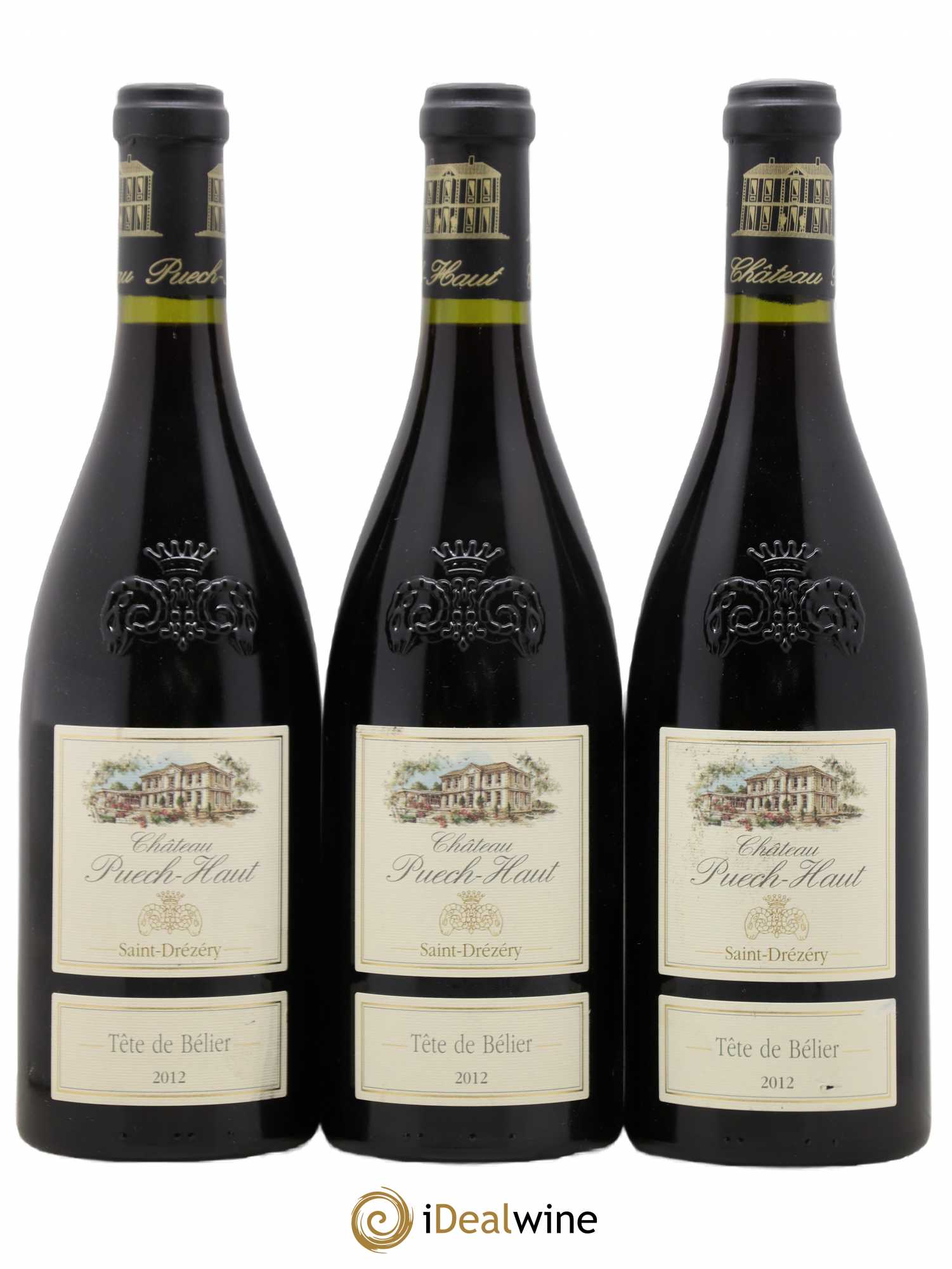 Languedoc Château Puech-Haut Tête de Bélier Gérard Bru 2012 - Lot de 3 bouteilles - 0