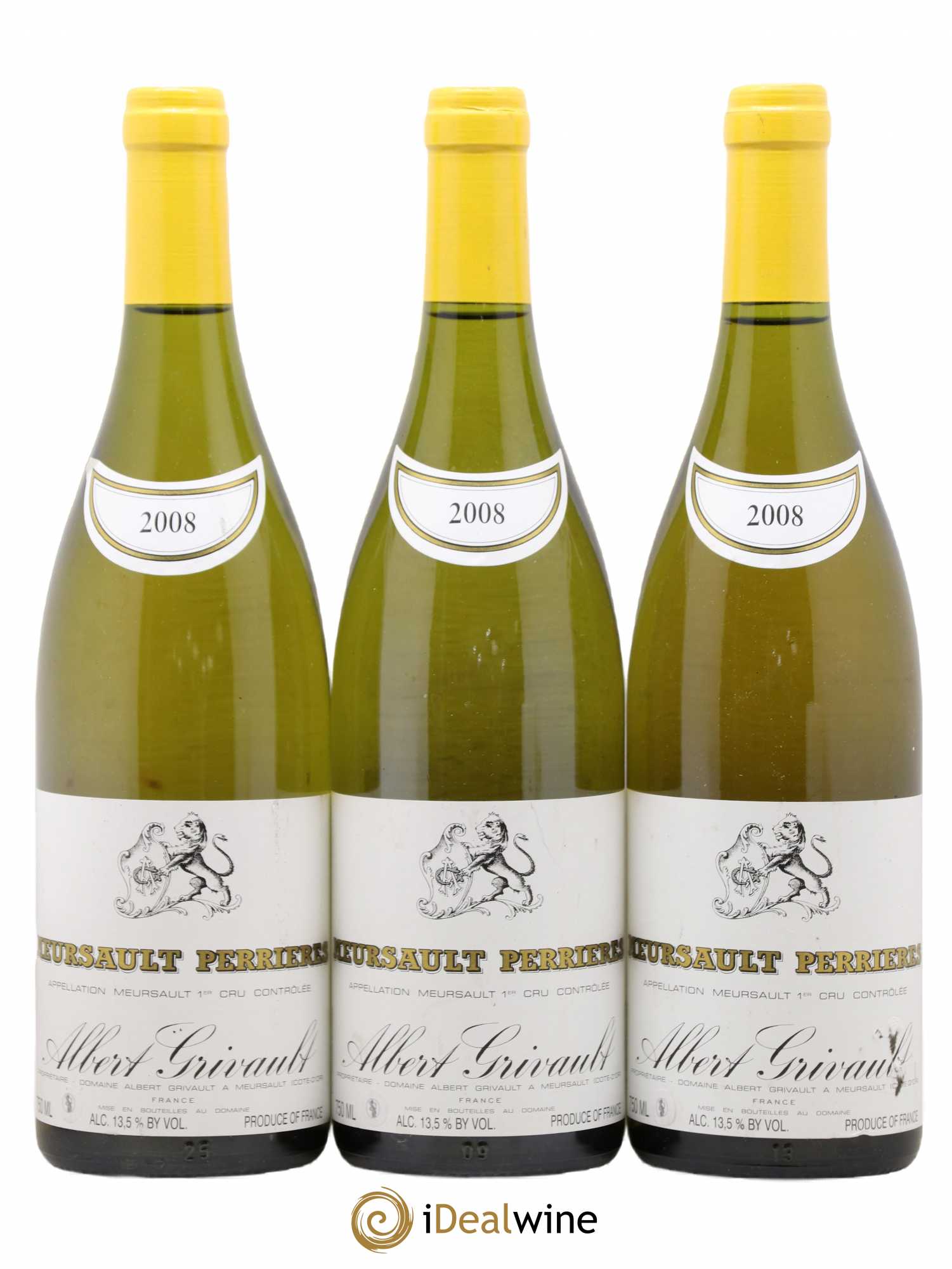 Meursault 1er Cru Perrières Albert Grivault 2008 - Lot de 3 bouteilles - 0
