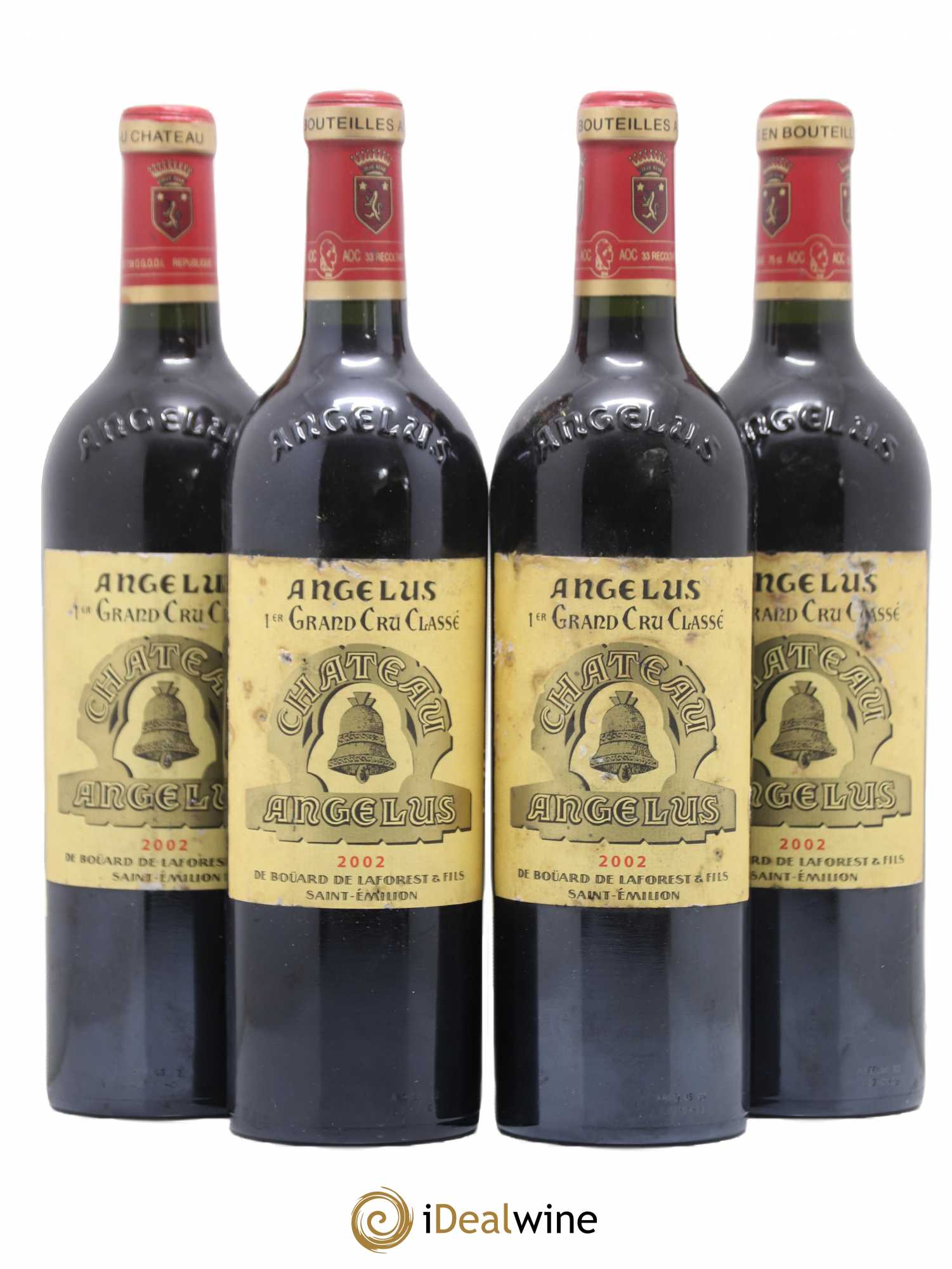 Château Angélus 1er Grand Cru Classé A 2002 - Lot de 4 bouteilles - 0