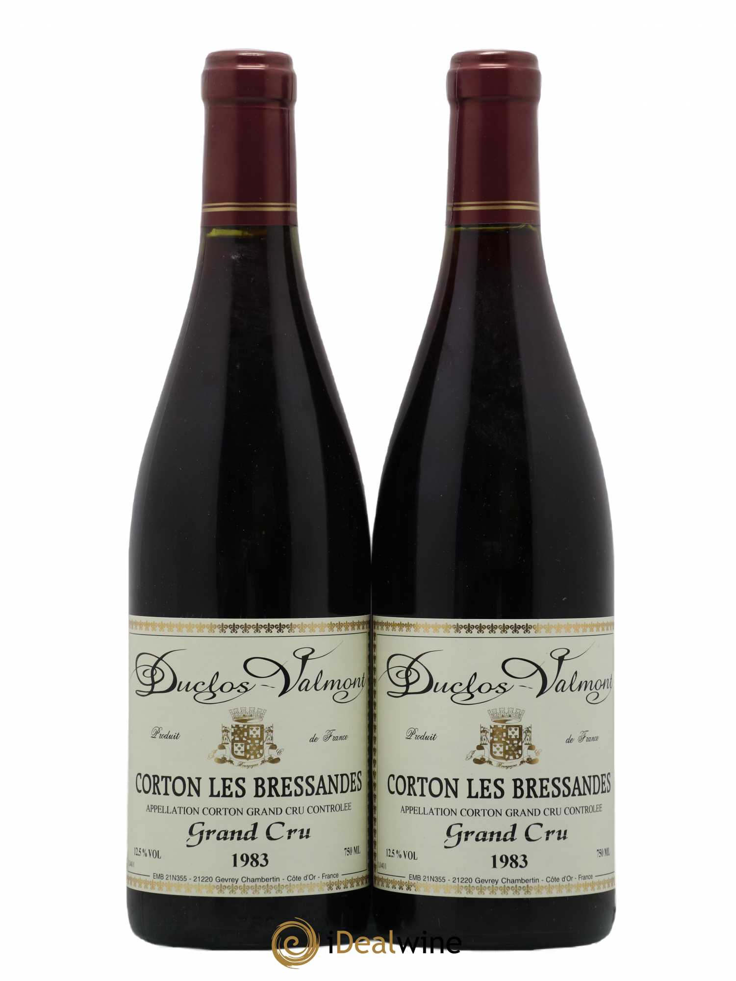 Corton Grand Cru Les Bressandes Duclos Valmont 1983 - Posten von 2 Flaschen - 0