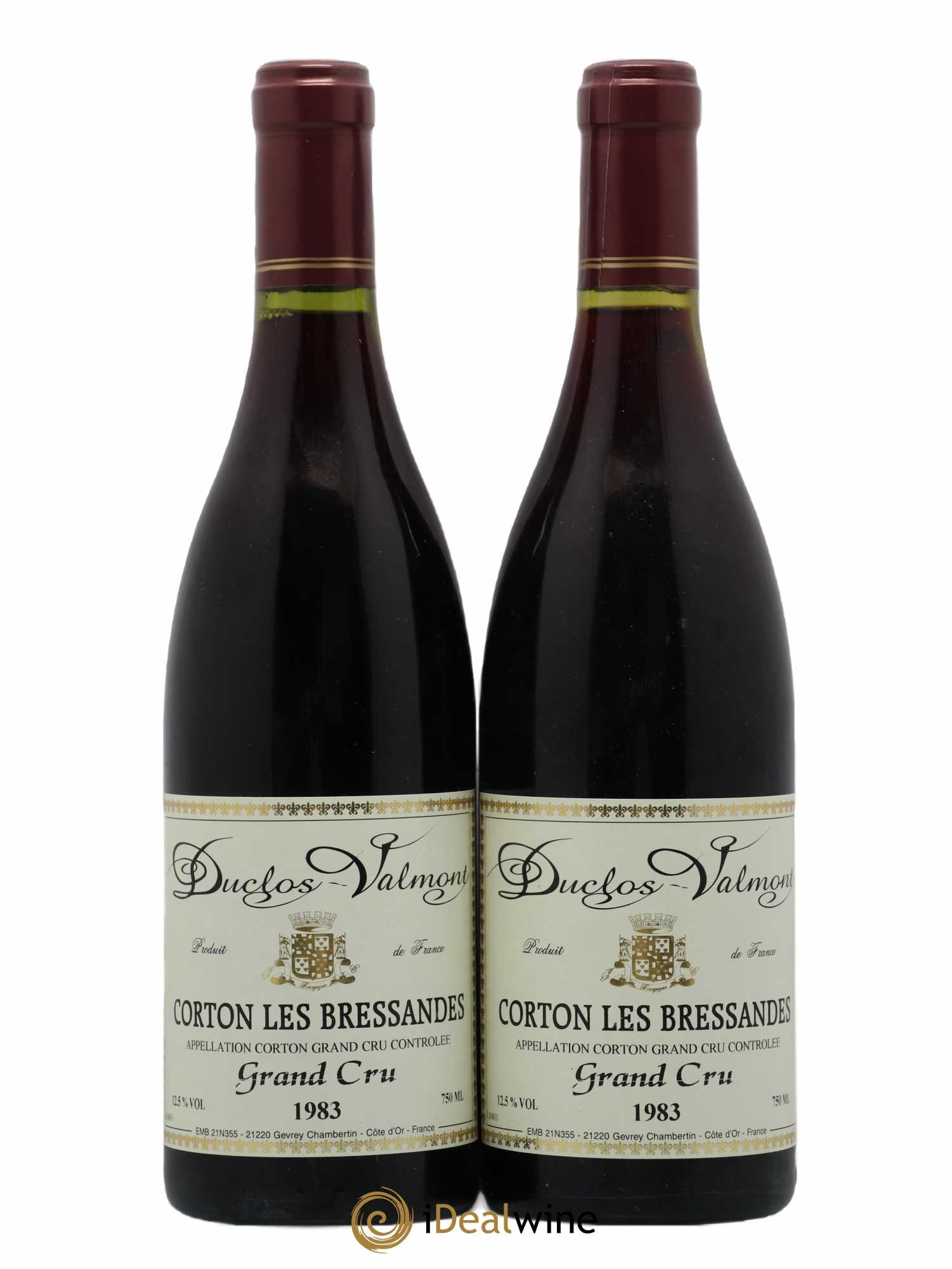 Corton Grand Cru Les Bressandes Duclos Valmont 1983 - Posten von 2 Flaschen - 0