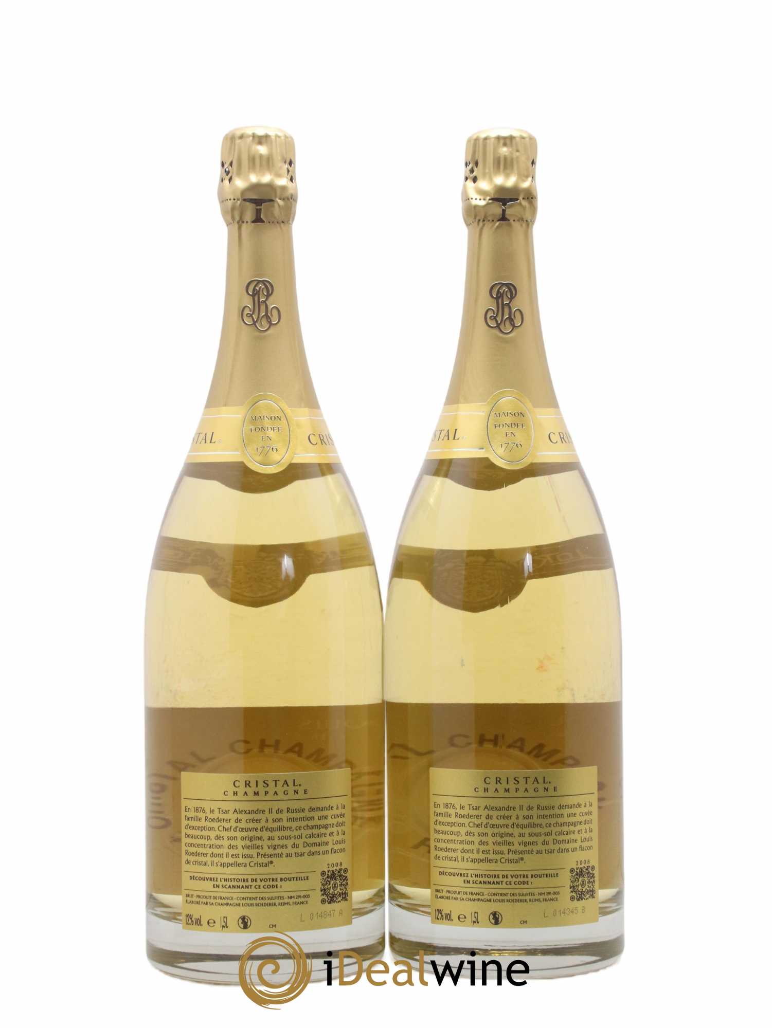 Cristal Louis Roederer 2008 - Lot de 2 magnums - 2