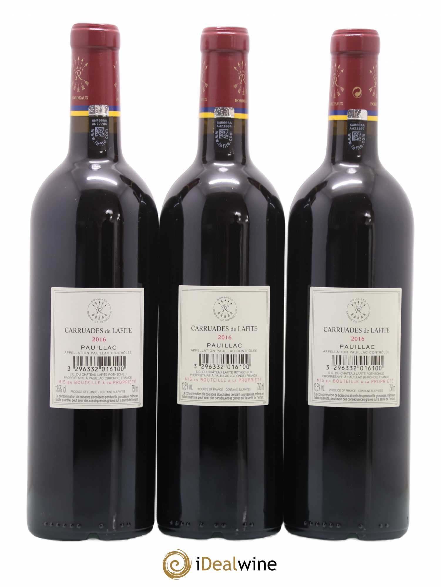 Carruades de Lafite Rothschild Second Vin 2016 - Lot de 3 bouteilles - 1