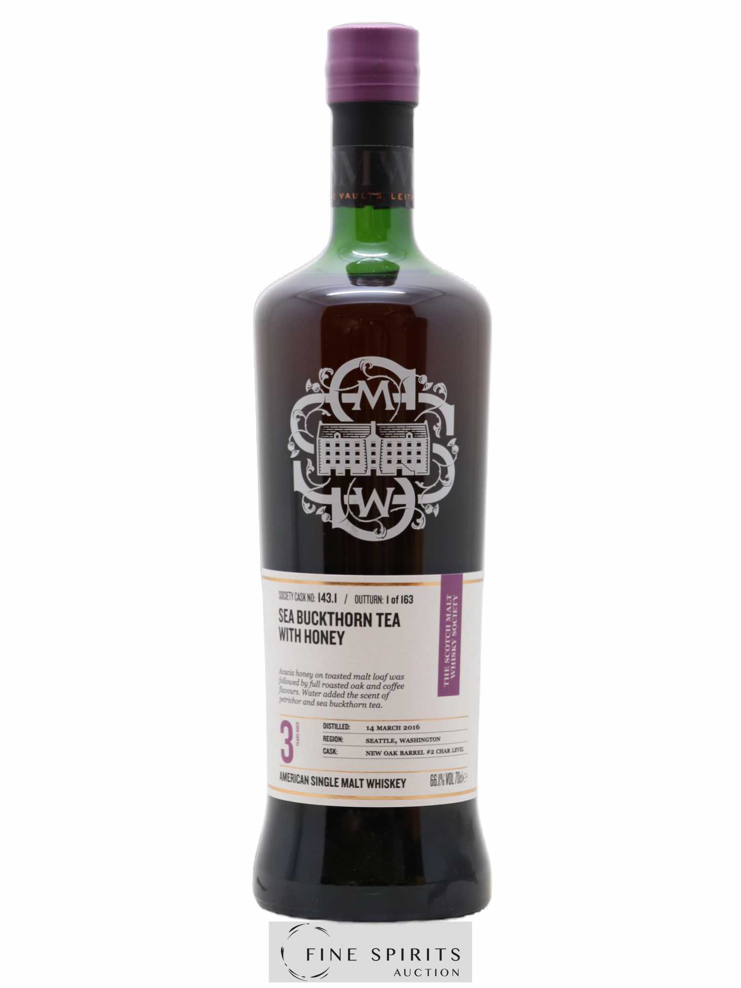 Sea Buckthorn Tea With Honey 3 years 2016 The Scotch Malt Whisky Society Cask n°143.1 - One of 163 - Lot de 1 bouteille - 0