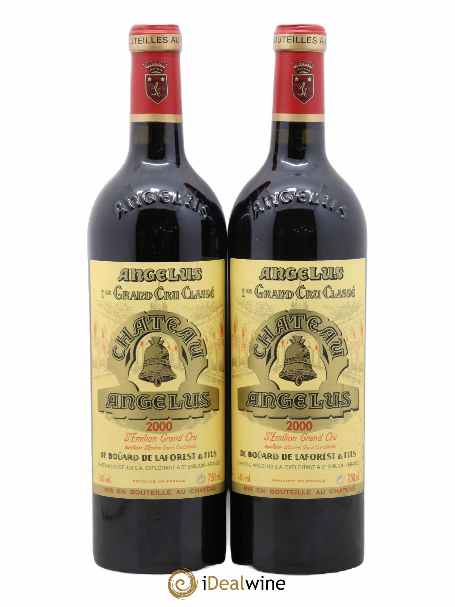 Château Angélus 1er Grand Cru Classé A 2000 - Lot de 2 bouteilles - 0